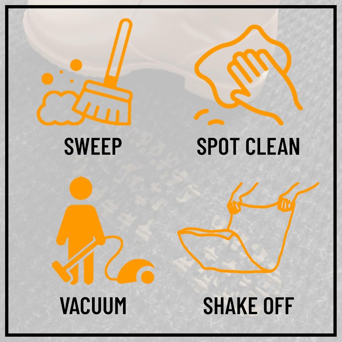 Ottomanson 2'7" x 28' Hallway Runner with Scraper Pile - Extra Durable Non-Slip Rug Mat for Indoor & Outdoor Use - Ideal for Kitchen, Entryway & Garage - High-Traffic Carpet, Black