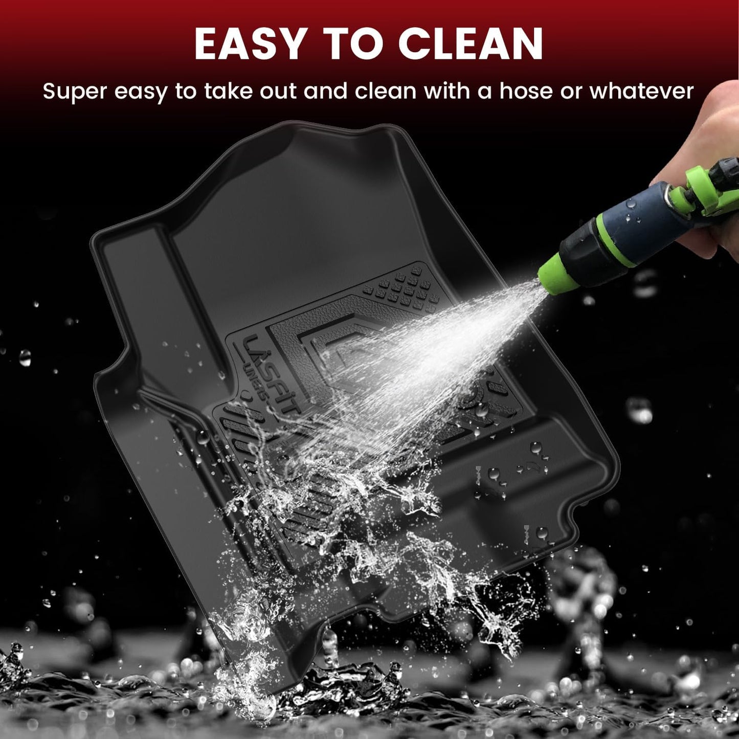 LASFIT Floor Mats & Cargo Liner with Backrest Mat 2015-2020(Only 7 Seat) for Chevy Suburban & GMC Yukon XL(Only Yukon XL, Not Fit Yukon), All Weather TPE Custom Fit Car Floor Liner, Not Fit 8/9 Seats