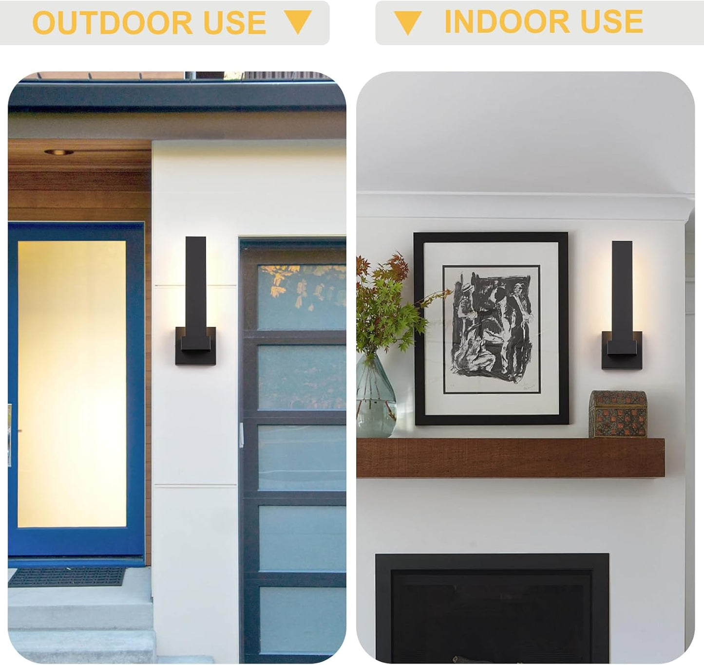 Modern Outdoor Wall Lights 15.5" LED Exterior Lighting Fixtures Patio Wall Lights Fixture Waterproof Outside Wall Sconces for Porch Yard Front Door Garage