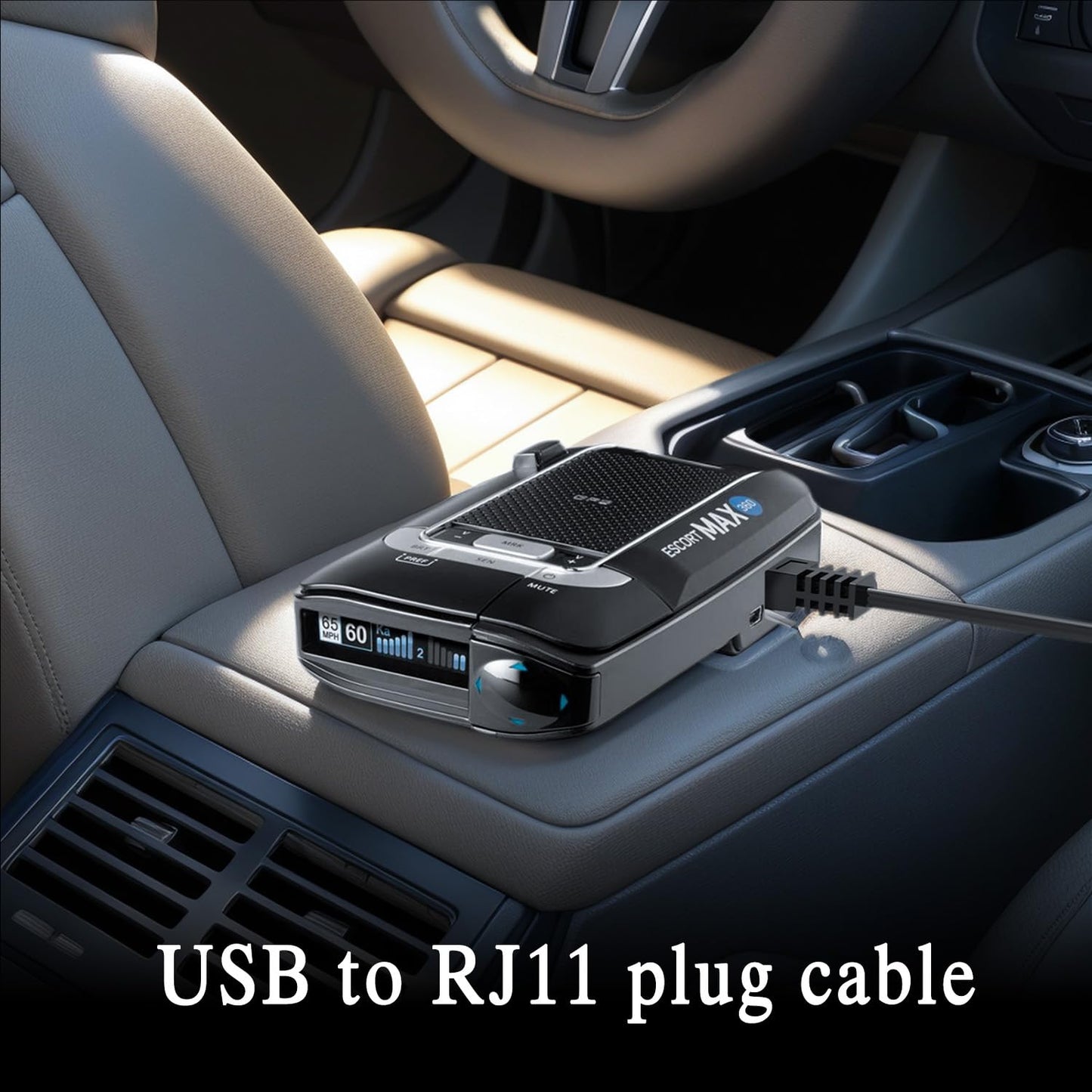 Radar Detector Cable, USB to RJ11 Plug Cord Compatible with Escort Passport 9500i, MAX360, Uniden R1 R3 R7, Beltronics,Radenso XP etc, 5Ft Length Replacement Radar Detector Cable