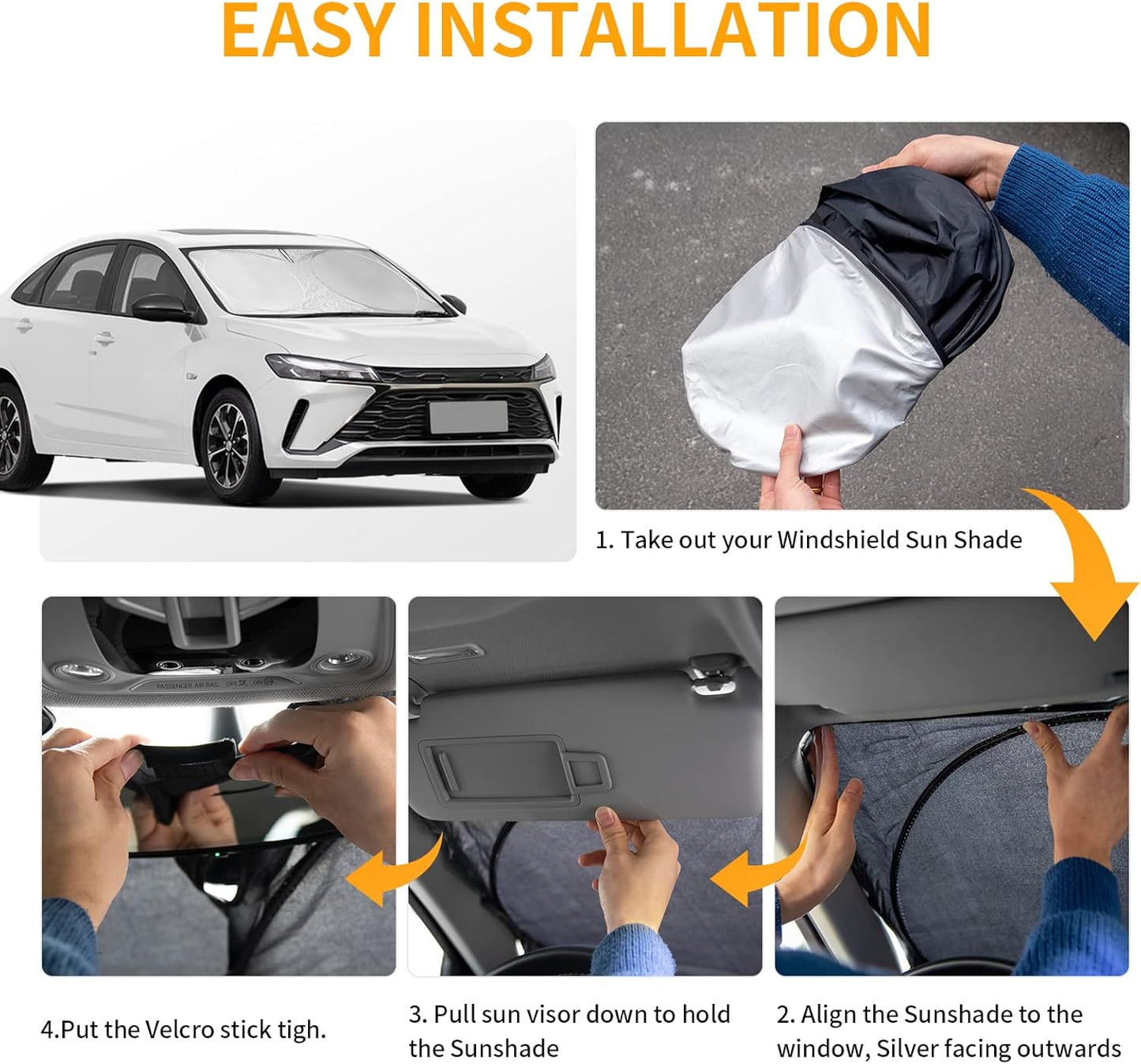 INSAUTO for RX 2025 Windshield Sun Shade Sunshade Custom-fit for Lexus RX SUV 2016-2022 2023 2024 Windshield Cover Front Window 4-Layers Sun Visor Foldable Blocks UV Rays Shield Keep Your Car Cooler