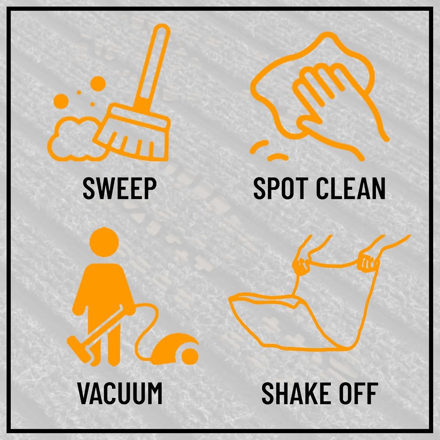 Ottomanson 2' x 5' Hallway Runner with Scraper Pile Extra Durable Non-Slip Rug Mat for Indoor & Outdoor Use - Ideal for Kitchen, Entryway, Patio & Garage - High-Traffic Carpet, Brown