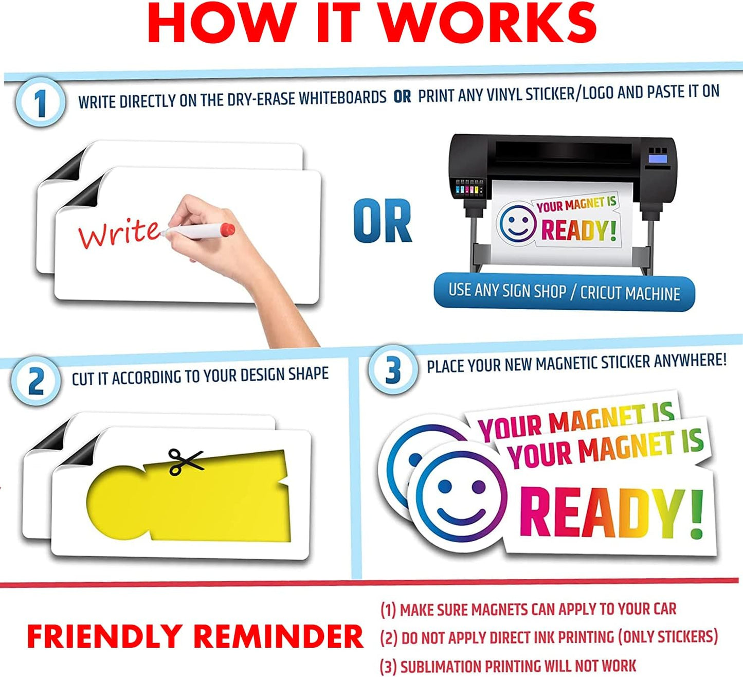 2 Pack Blank Car Door Magnet Sticker, Rounded Corners Magnetic Vehicle Sign, Perfect Magnet for Car to DIY Advertise Business and Cover Company Logo, Personalized Magnet Decal 18"x12" Black