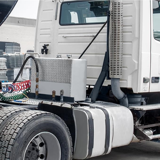 Buyers Products UR50A 50 Gallon Upright Aluminum Hydraulic Reservoir, Lightweight, With Baffles & Sight Gauge, Hydraulic Tank for Trucks