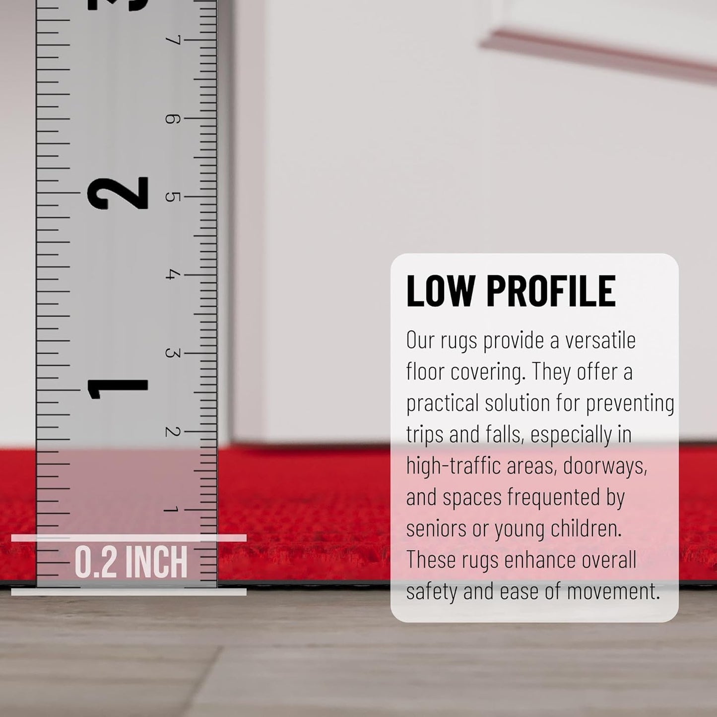 Ottomanson 3'11" x 16' Hallway Runner with Scraper Pile - Extra Durable Non-Slip Rug Mat for Indoor & Outdoor Use - Ideal for Kitchen, Entryway & Garage - High-Traffic Carpet, Red