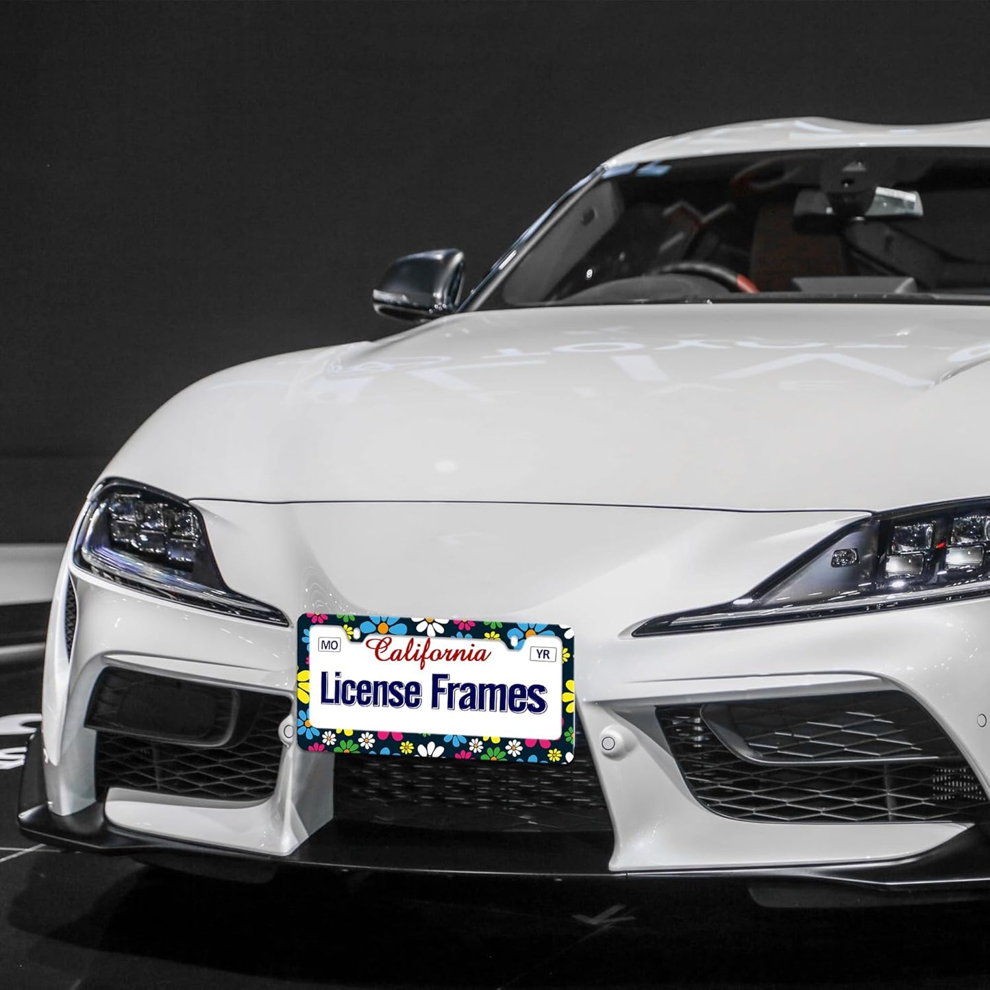 Hippie License Plate Frame Hippie Flower License Plate Covers,Tag Frame for Car Women 2 Pack with Screws 12.3" x 6.3"