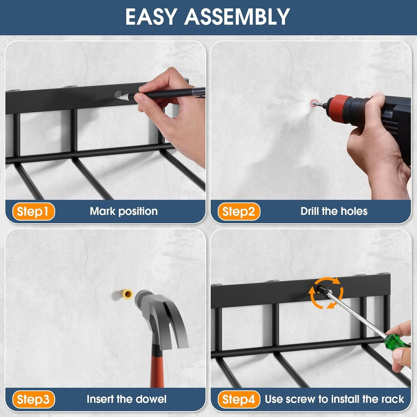 Boot Rack, Wader Hangers for wall, Metal Wall Mounted Shoe Racks, 4 Pair Boot Organizer for Tall Boots and Cowboy shoes, Boots Trays for Entryway,Garage (2 Pack)
