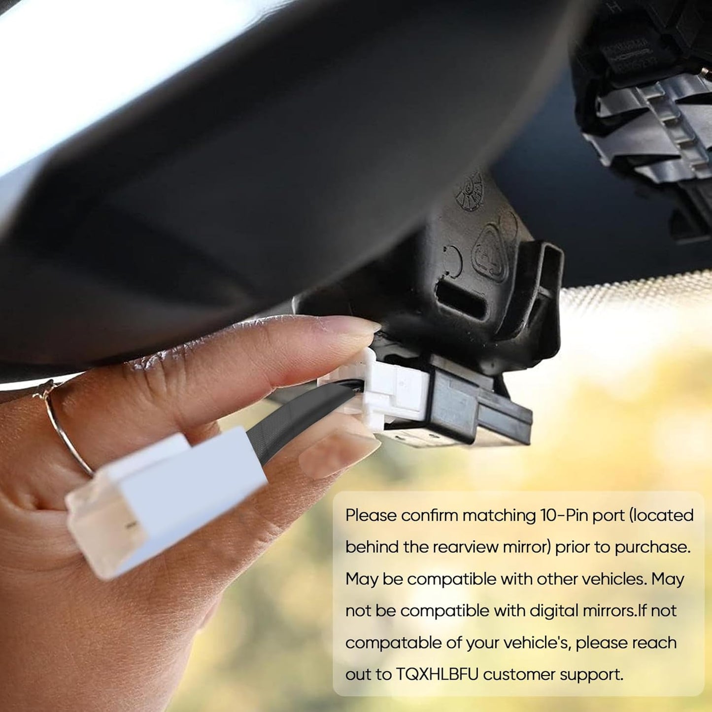 Radar Detector Power Adapter DC3.5 Plug (10P Type C) Compatible with Dodge RAM,Charger,Challenger,Grand Cherokee,Chrysler,with Auto-dimming Rearview Mirror,Radar Detector Adapter Cable,Clean Install