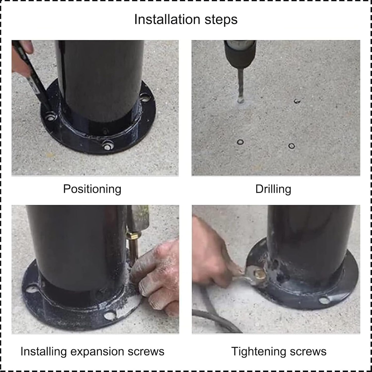 Safety Barrier Bollard for Driveways, Parking Bollard for Warehouse, Traffic Barricade Cones, Parking Stopper for Garage, for Construction Sites etc(Black (2PCS))