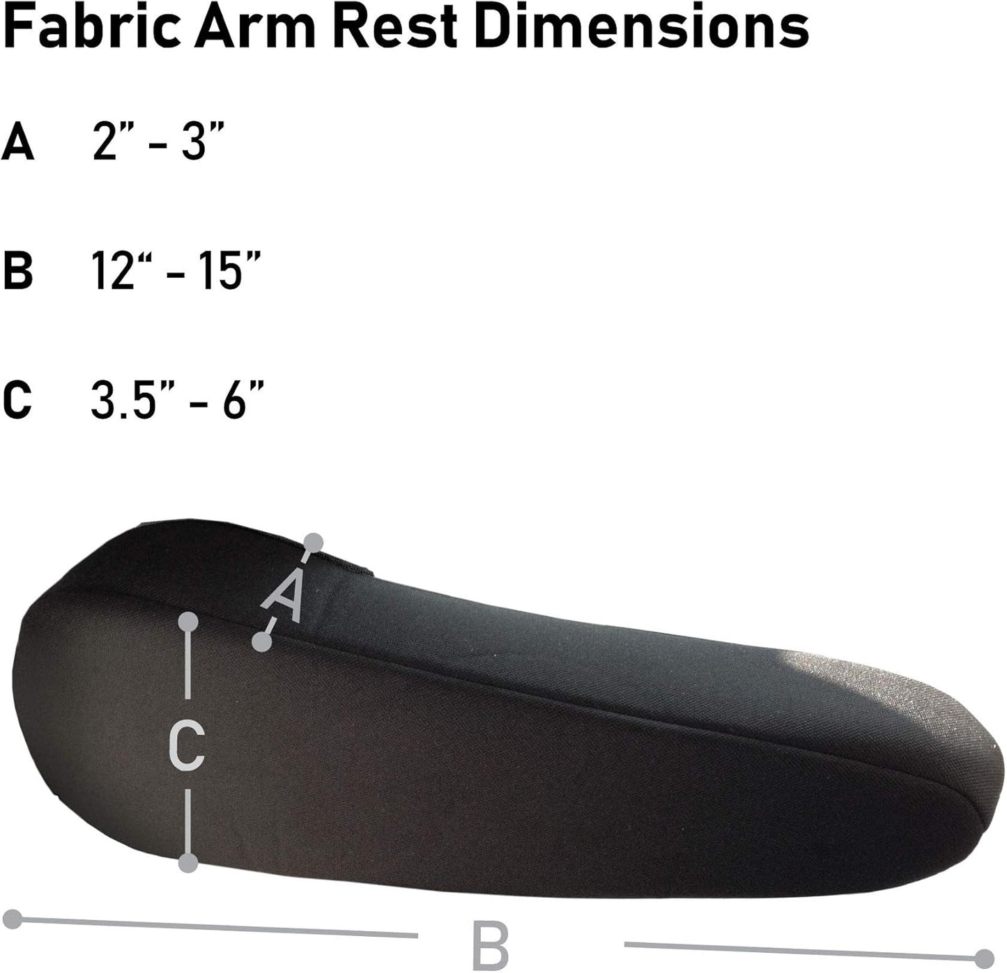 TLH Flat Cloth Fabric Armrest Covers One Pair, Black Color