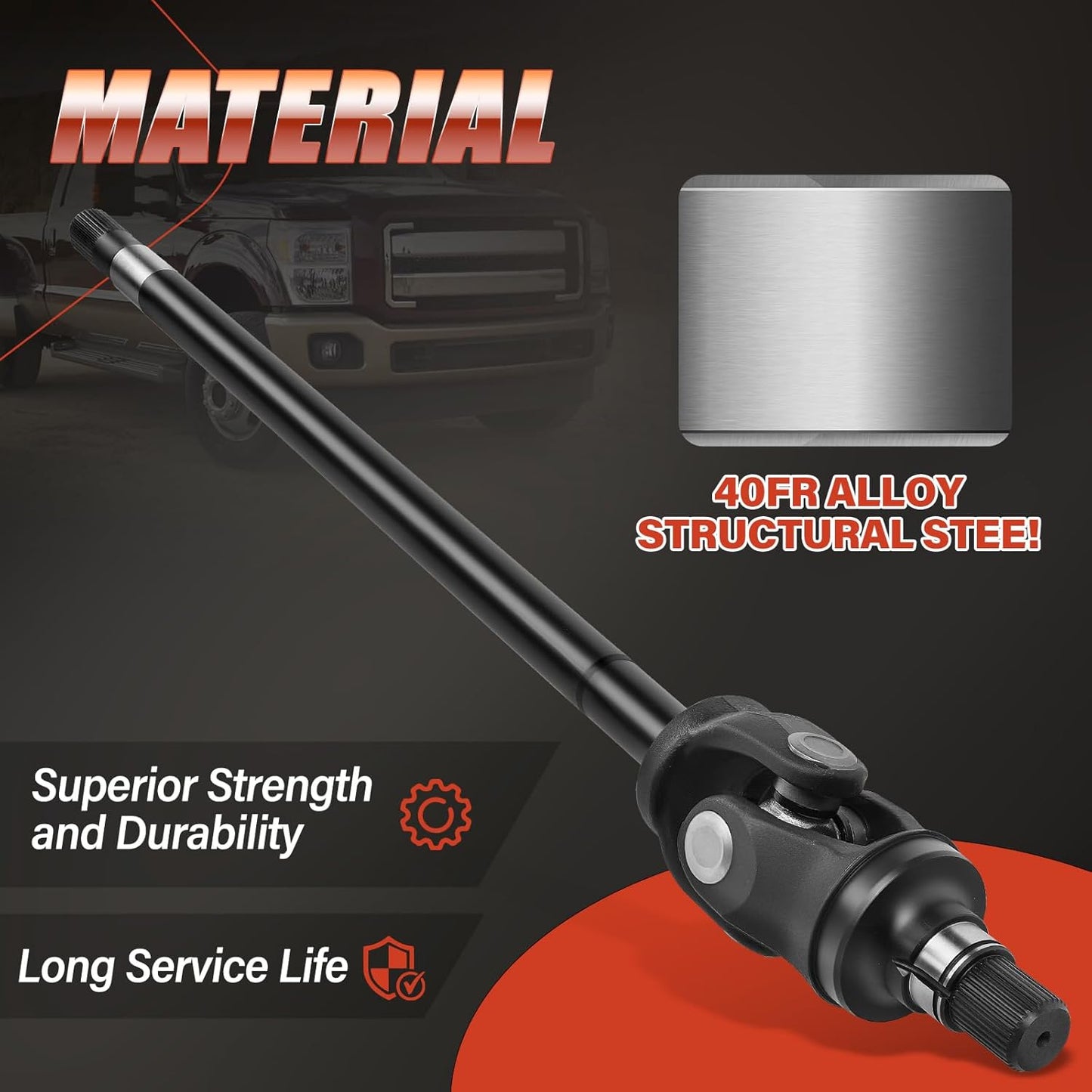 Axle Shaft Assembly Compatible with Ford F250 F350 Super Duty 2005-2012, with Dana Super 60 Front Axle, Front Right Passenger Side# 10013778