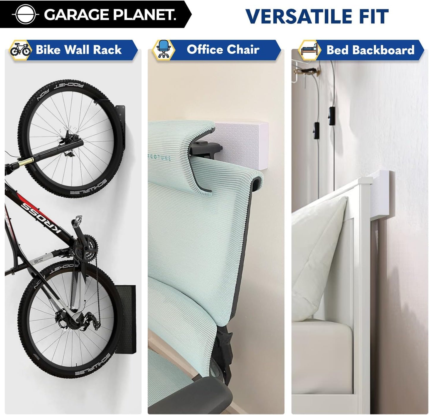 WP01 Garage Wall Protector Car Door Protector, Tool-Free, Designed in Australia (Black, 4 Pack)