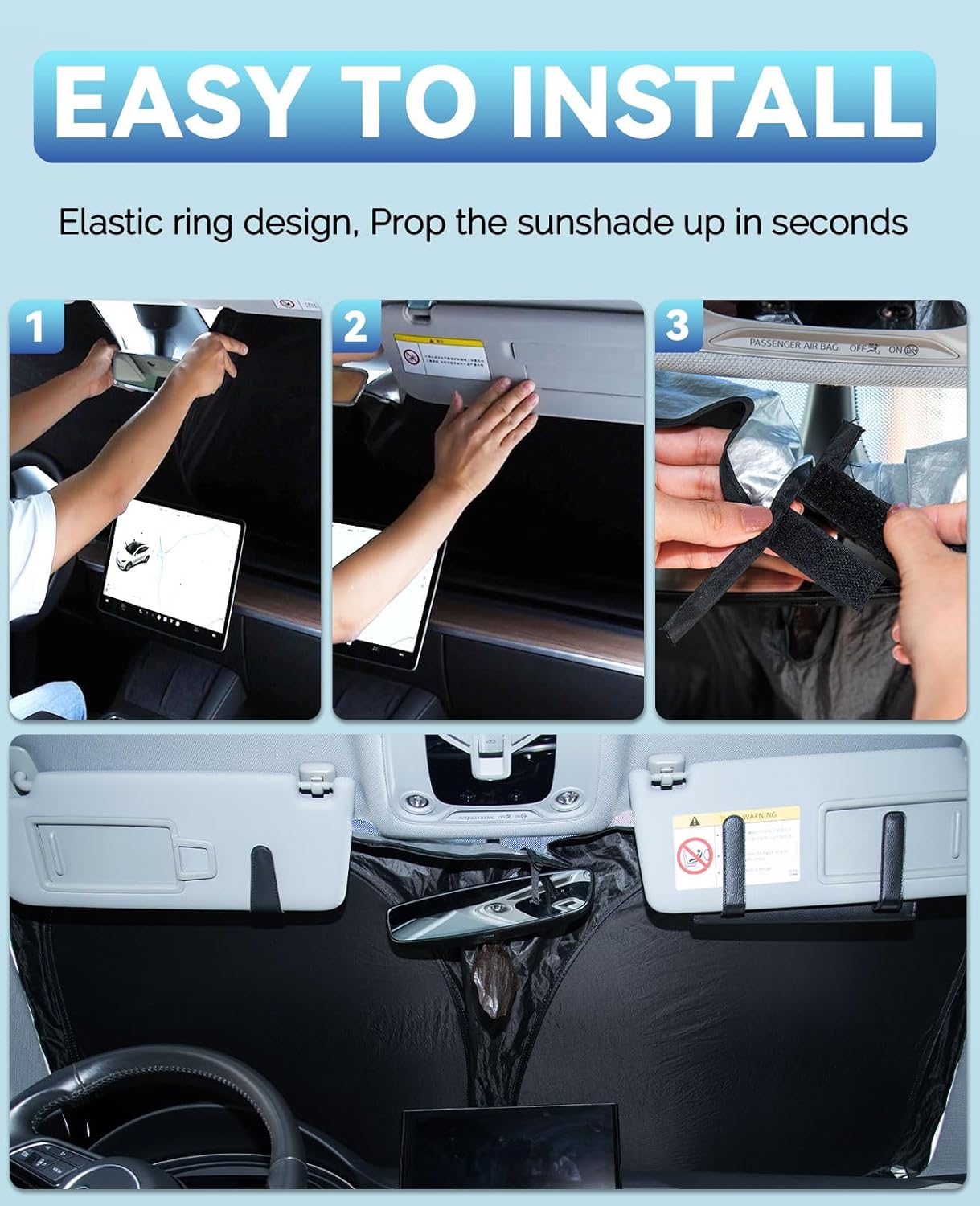 Sun Shade Windshield Sunshades for 2019-2024 2025 2026 Ford Ranger Accessories Windshield Cover Fits Ranger 240T Coating Window Shields Sun Visor Protector Sun Blocker Keeps Car Cool