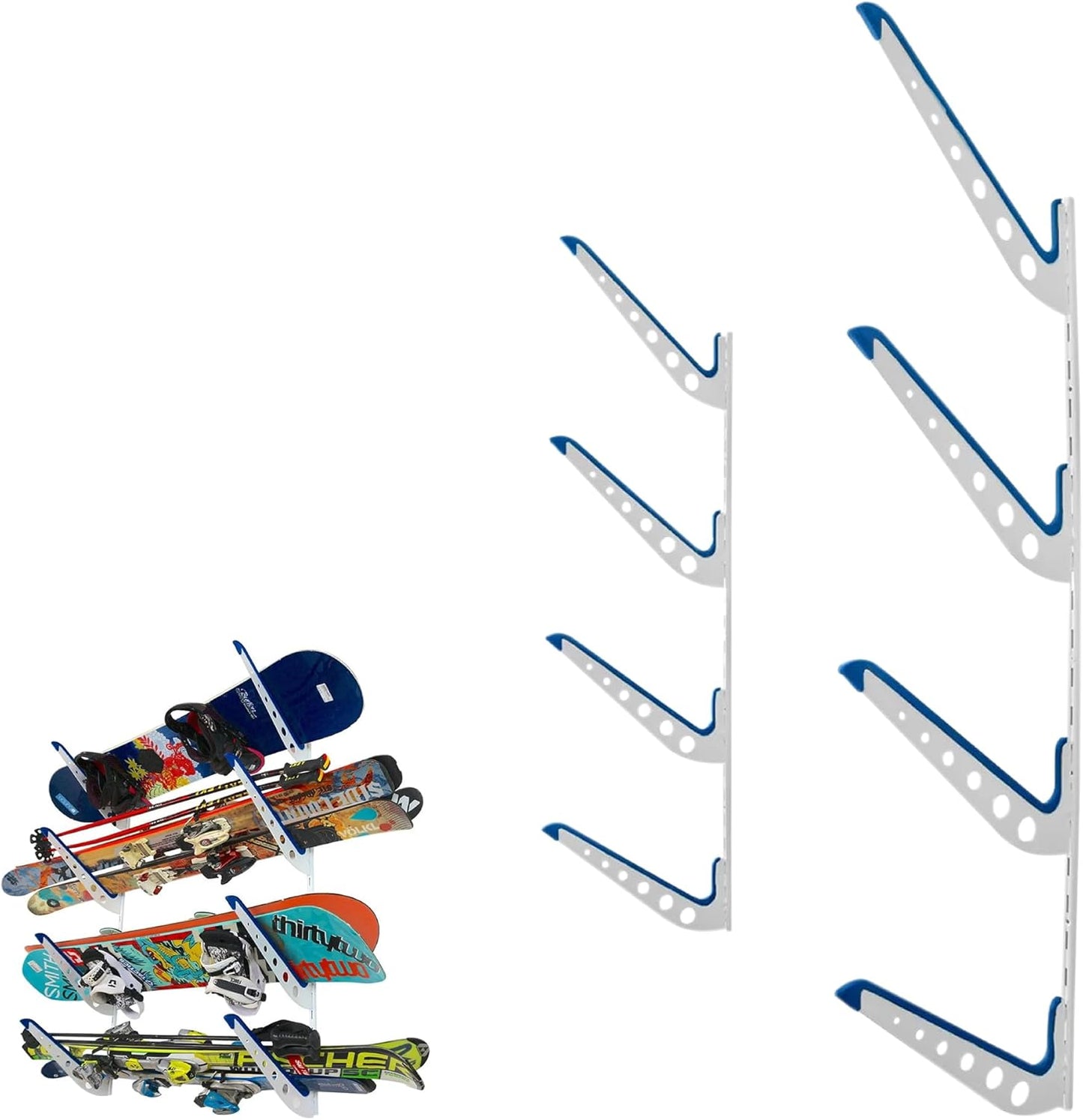 StoreYourBoard Beach Chair and Umbrella Wall Storage Rack, Metal Adjustable 4 Level Beach Gear Hanger, Garage and Home Organizer