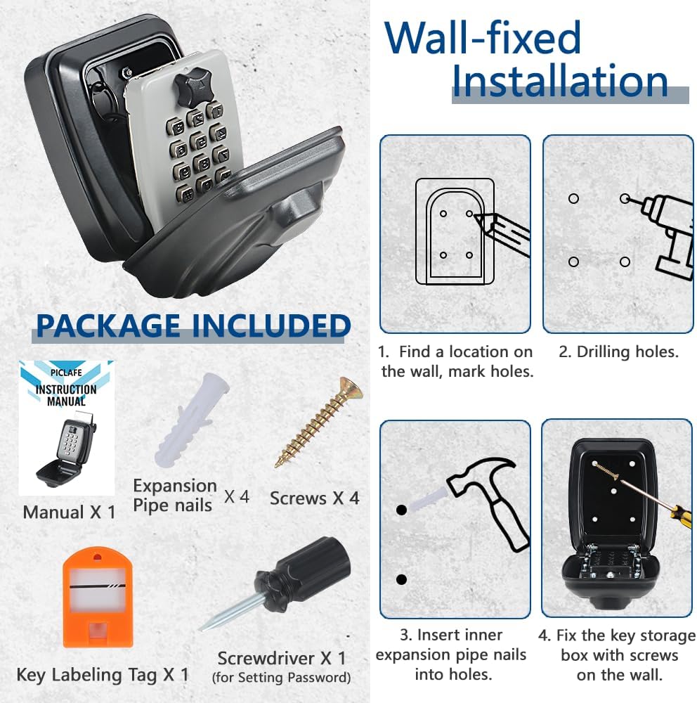 Car Window Lock Box for Turo, Portable Lockbox for Car Keys with Key Labeling Tag, Car Key Lock Box Fit for Ride Share, Turo, GetAround, Large Capacity, Protective Cover, Weather Protection