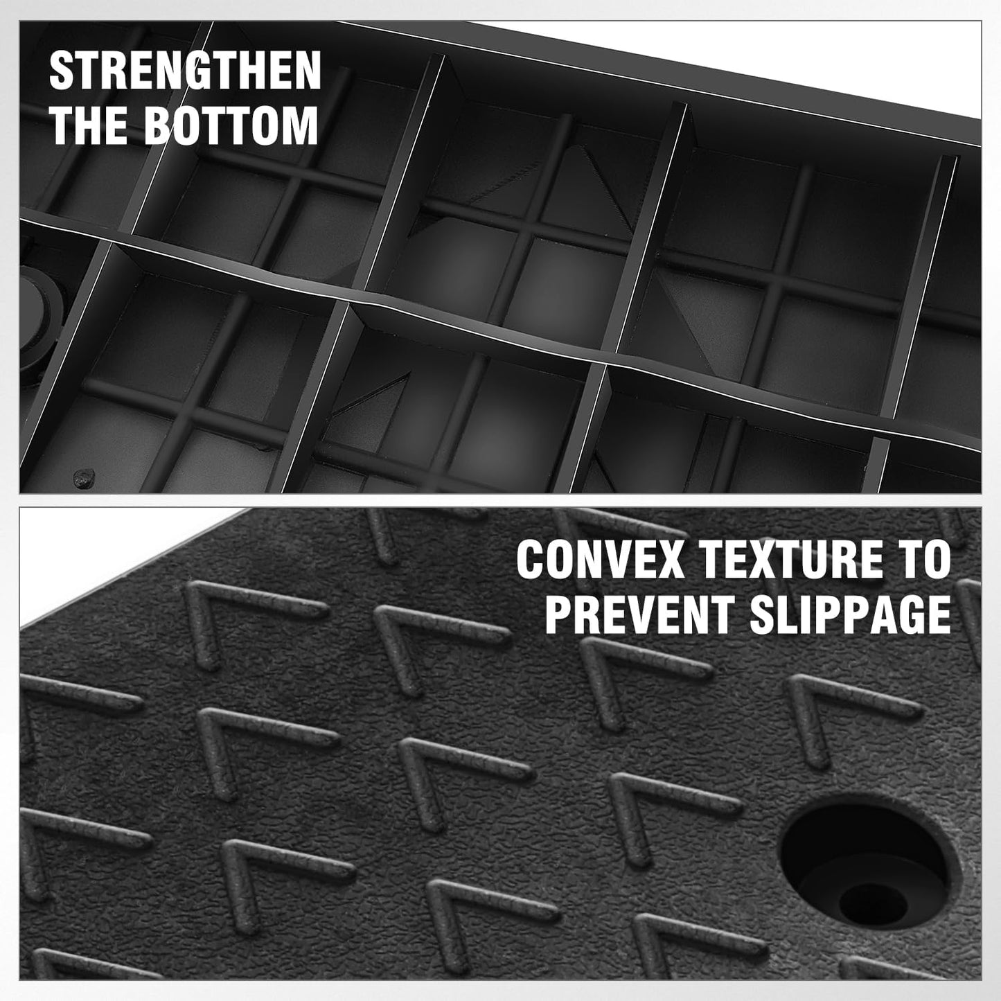 DNA MOTORING 2pcs 3.1" Rise Rubber Arrow Curb Ramp Heavy Duty Loading Driveway Ramp Threshold Ramp 37.4in L x 9.1in W x 3.1in H for Loading Dock, Warehouse, Wheelchair, Motorcycles, Cars, TOOLS-00649