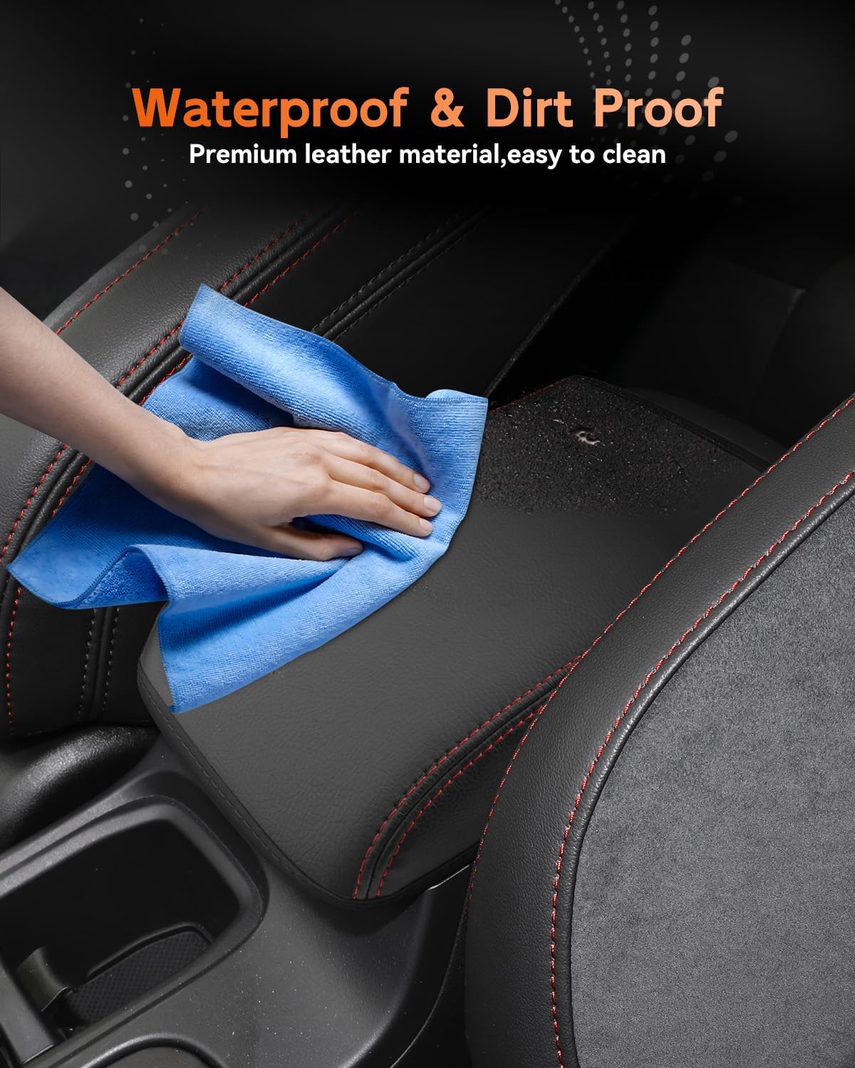 CDEFG for Subaru WRX 2024-2025 Center Console Cover Armrest Box Cover for WRX (Premium, Limited, tS, GT) 2024 2025 Accessories Console Arm Rest Protector Red Line-Only Fit 6 Speed Manual