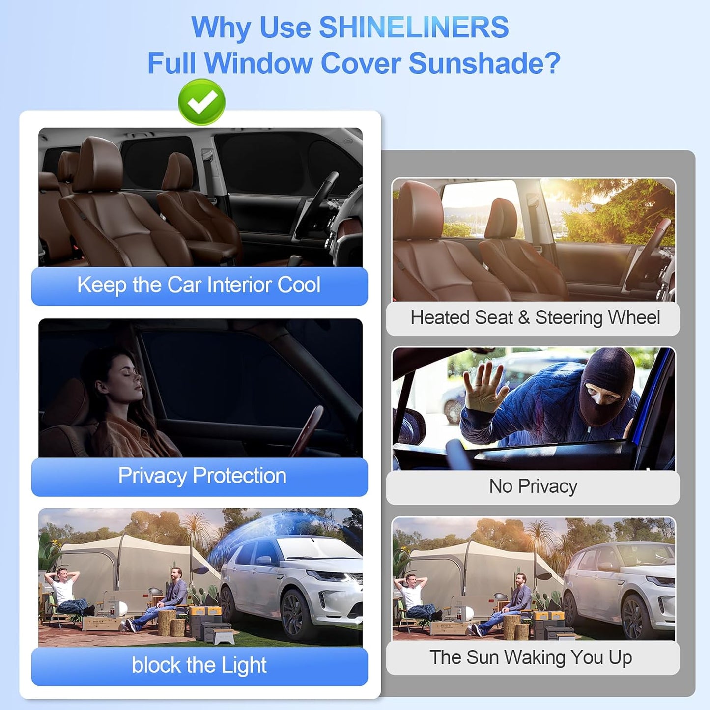 8pcs Car Window Shades for Nissan Rogue 2014-2020 Accessories,Windshield Side Rear Full Sunshade,Sun Visor UV Blocking, Privacy Protection for Camping Outdoor(Not Sport&2021 3rd Gen.T33)