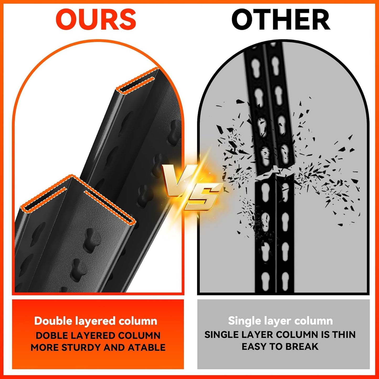 63''H Garage Shelving Heavy Duty Garage Storage Shelves, 3000LBS Capacity Adjustable 5 Tier Metal Industrial Shelf Rack for Kitchen, Utility Room, Warehouse and Basement, Black (16''Dx40''Wx63''H)