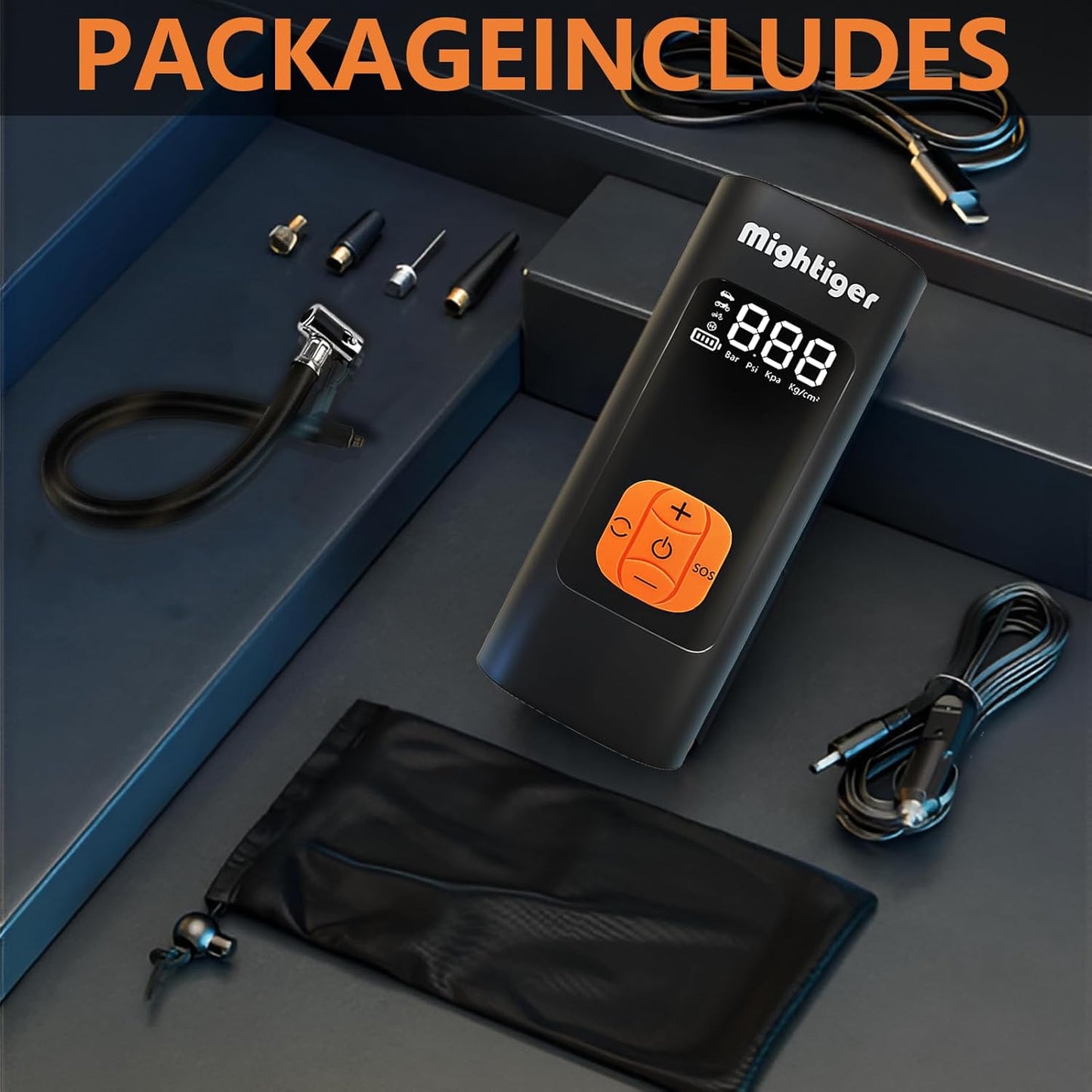 Tire Inflator Portable Air Compressor Cordless Mini Automatic Air Pump with Digital Pressure Gauge 150PSI 3X Fast Inflation and Auto Shutoff SOS Light Tires Pump for Car (Black)