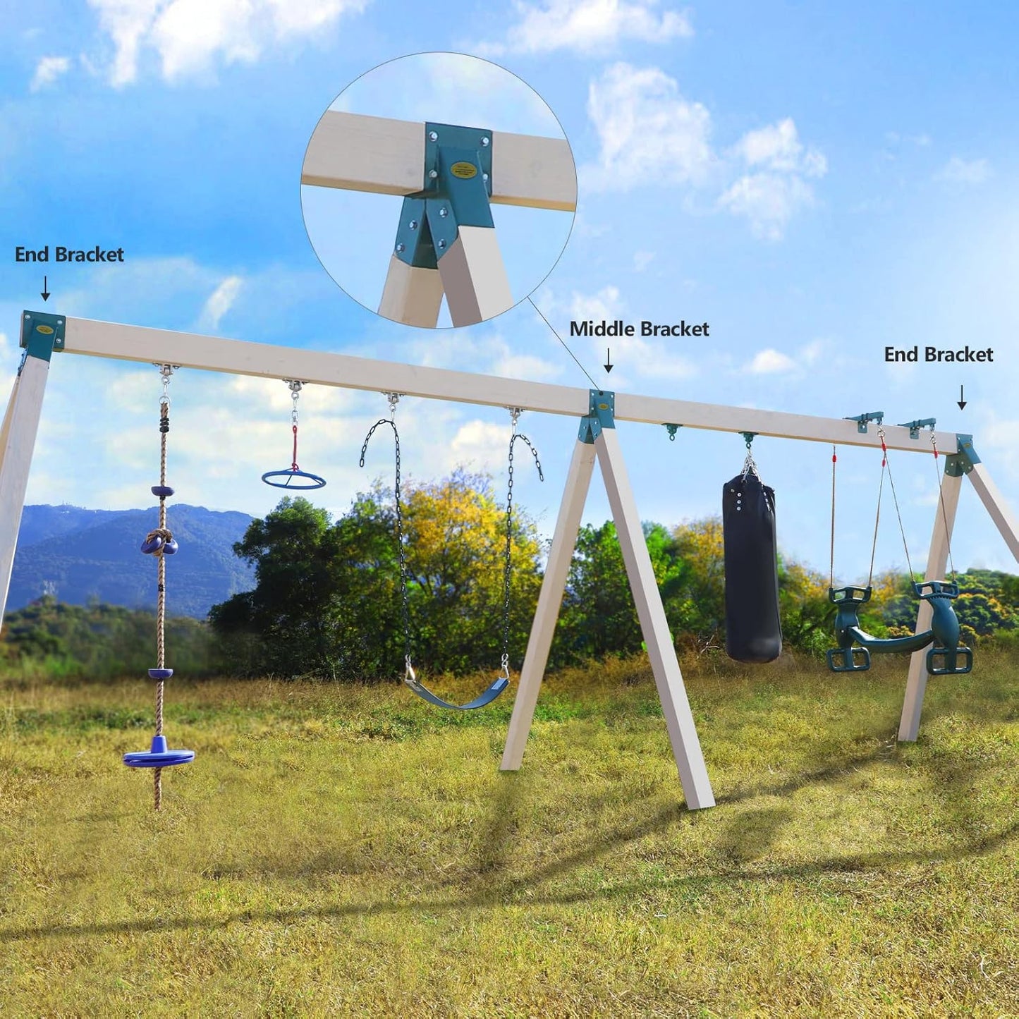 BETOOLL Swing Set Bracket with All Mounting Hardware Middle Bracket