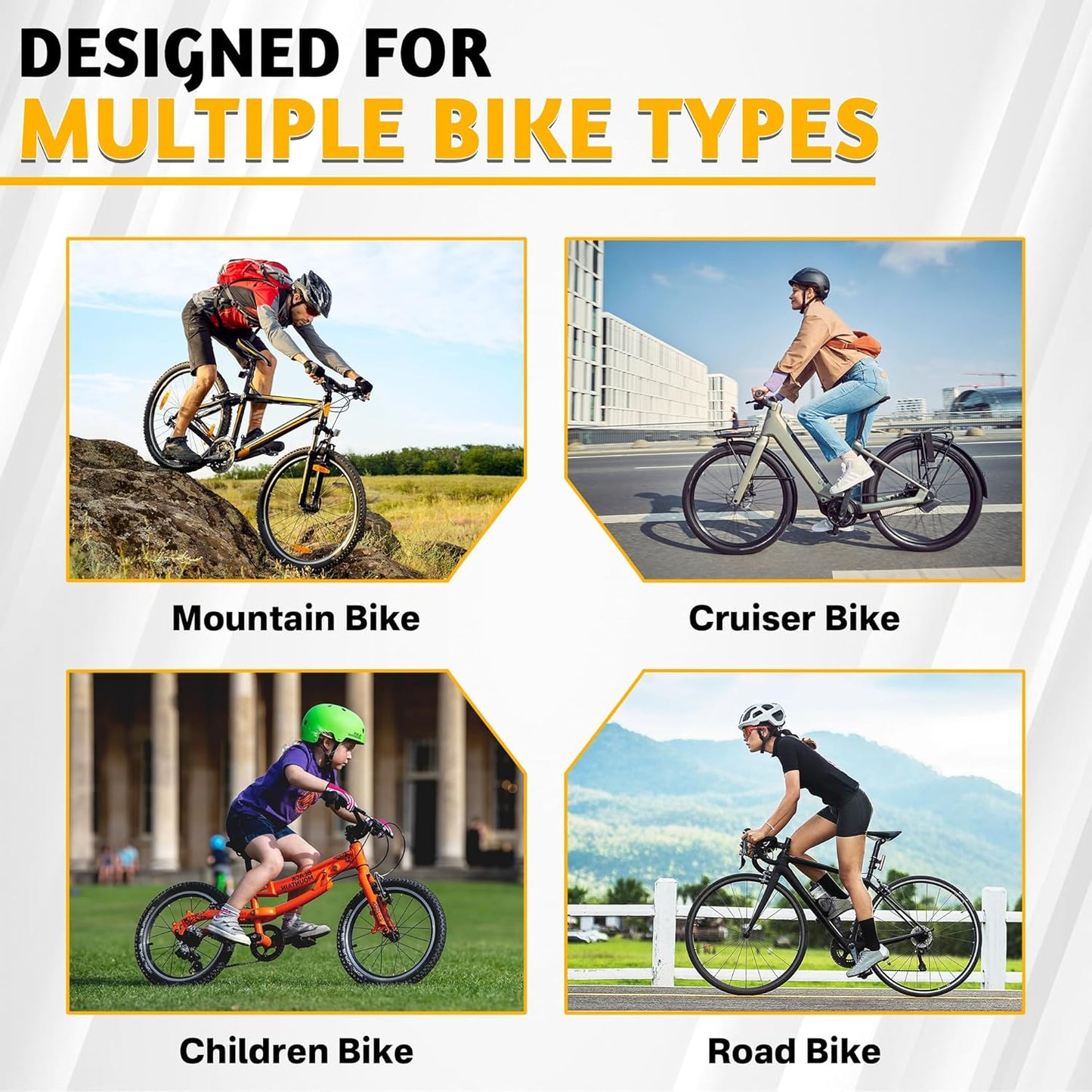 Ultrawall Freestanding Bike Stand, Vertical Bike Storage Stand Rack for Garage, Indoor Bicycle Organizer with Adjustable Hooks, Holds Up to 6 Bikes & 6 Helmets