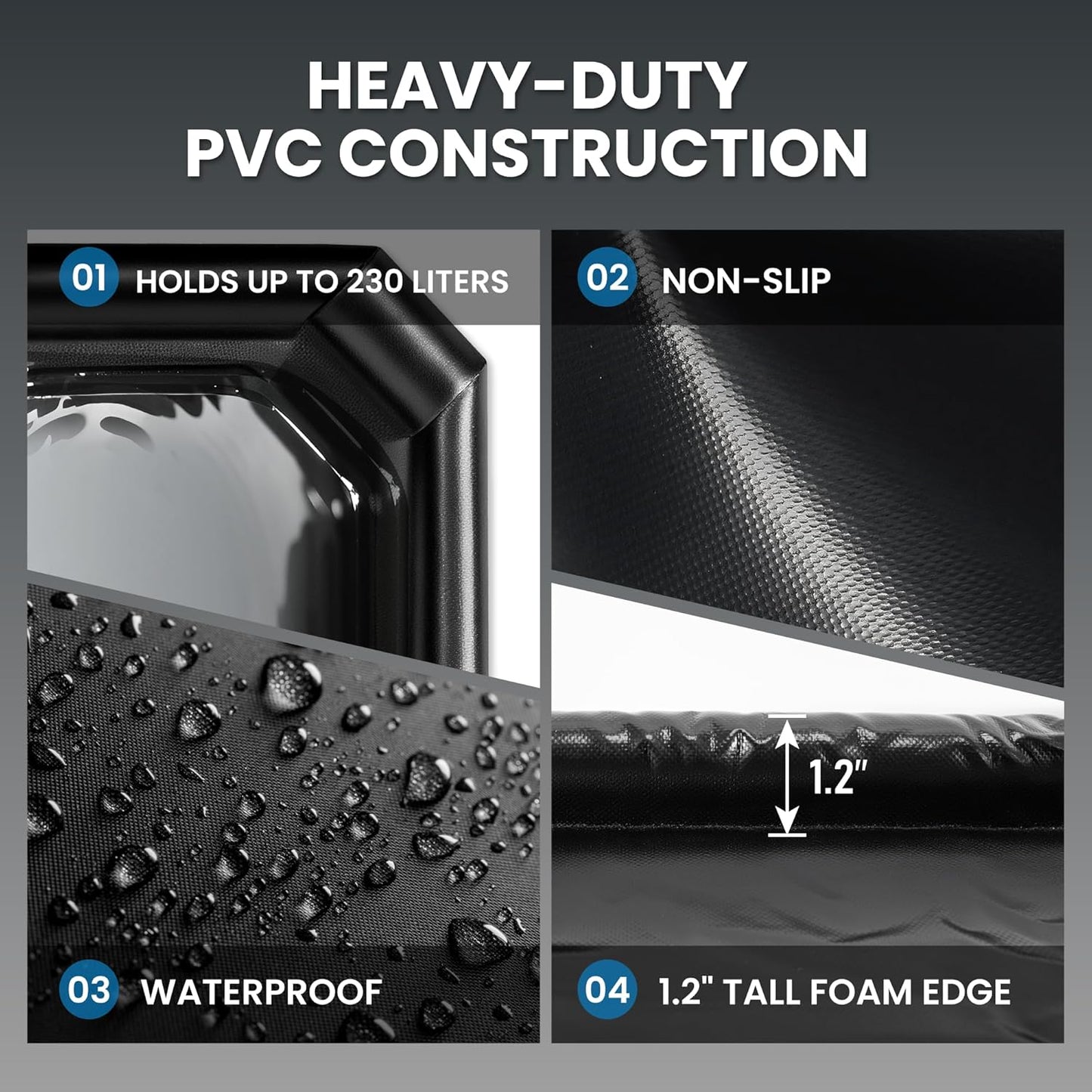 Easy to Clean Heavy-Duty PVC Garage Floor Mat with Waterproof Containment Protection for Cars SUVs Trucks Parking Garages Non-Slip Durable Containment Mat Multiple (7'9"x18')