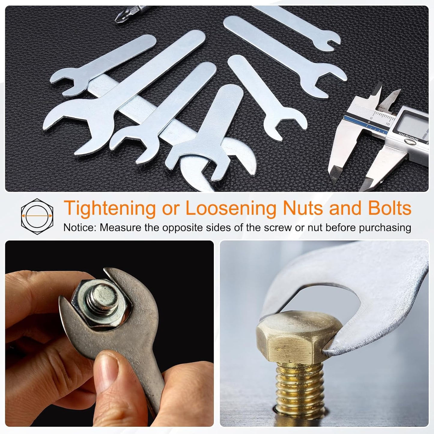 HARFINGTON 10pcs Small Wrench Open End Wrench 18x92x2mm Metric U-Shaped Single Open Ended Spanner Super Thin Small Flat Head Galvanizing Wrench for Automotive Repair Furniture Assembly