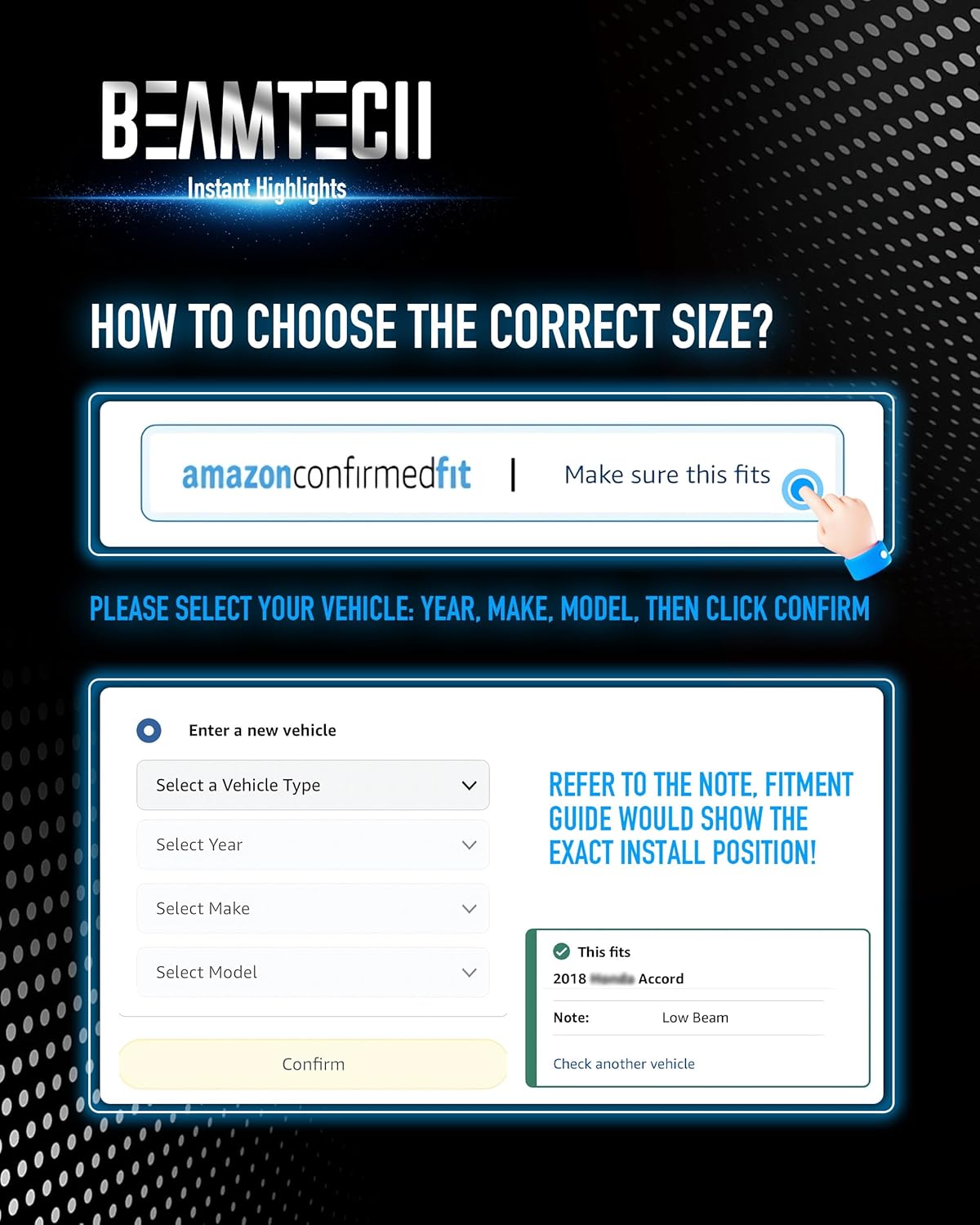 BEAMTECH 9005 Fog Light Bulb, HB3 Fog Bulb 6500K Fog Light or ATV UTV Off Road Pack of 2