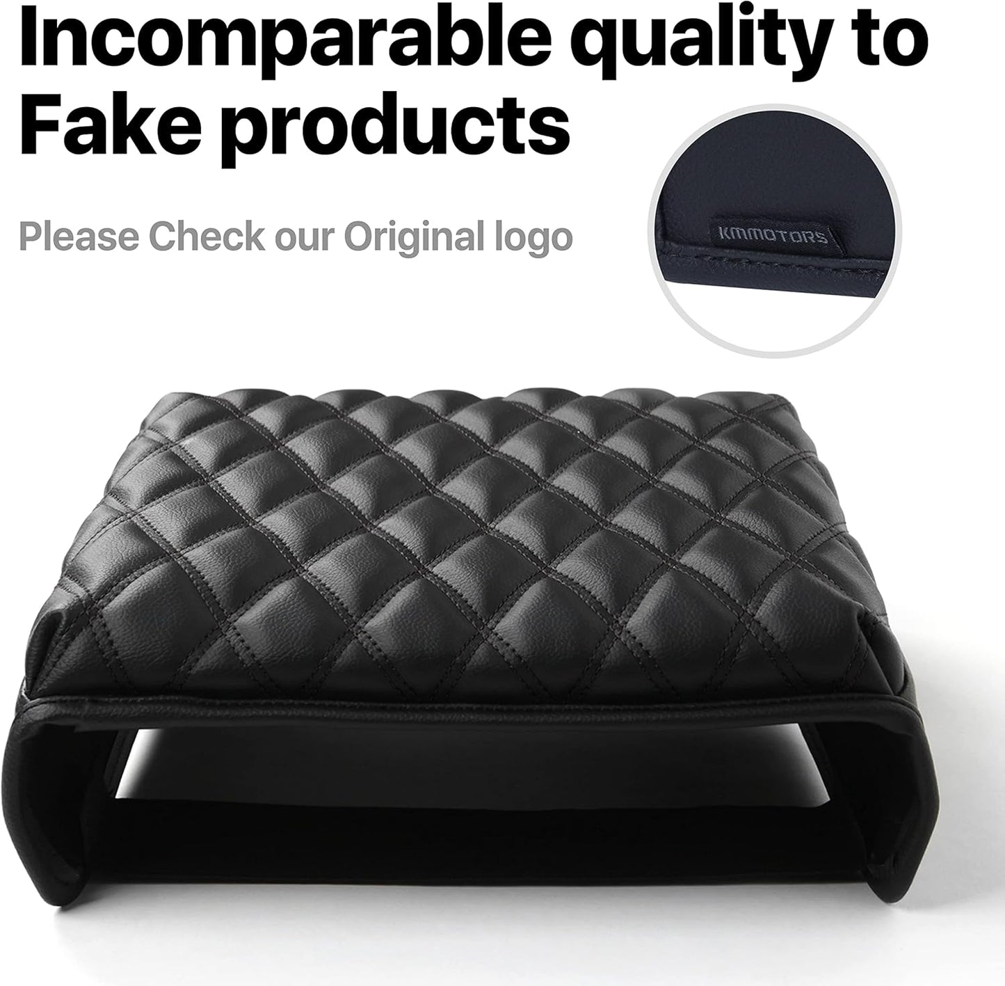 KMMOTORS F150 Center Console Cover, Thick Armrest Cushion, Interior Accessories, Funda para consola de coche, Vegan Leather, Armrest Protector (2015~2020, Full Cover), F150 Accessories