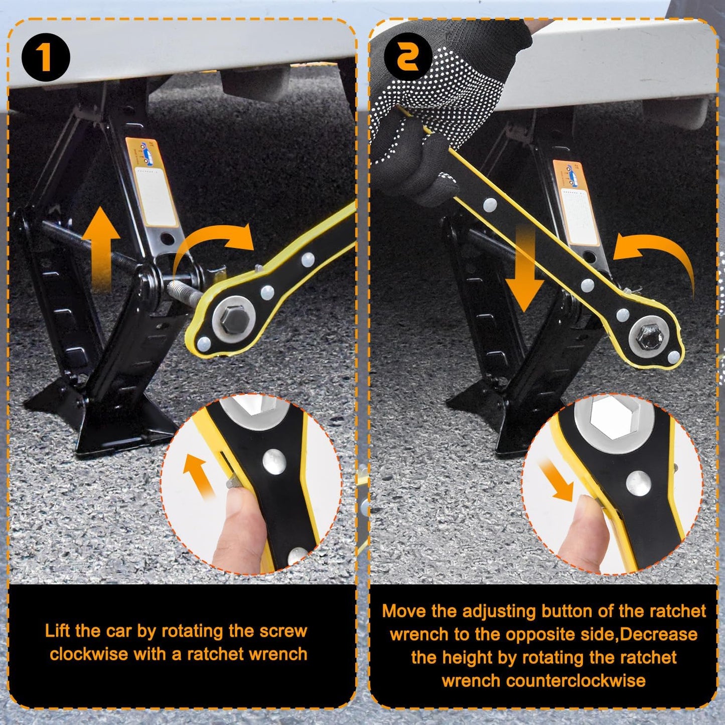 Car Jack Kit Scissor Jack for Car 2.5 Ton (5511 lbs) Tire Jack Tool Kit Universal Car Emergency Kit with Lug Wrench Tire Changing Kit for Car SUV