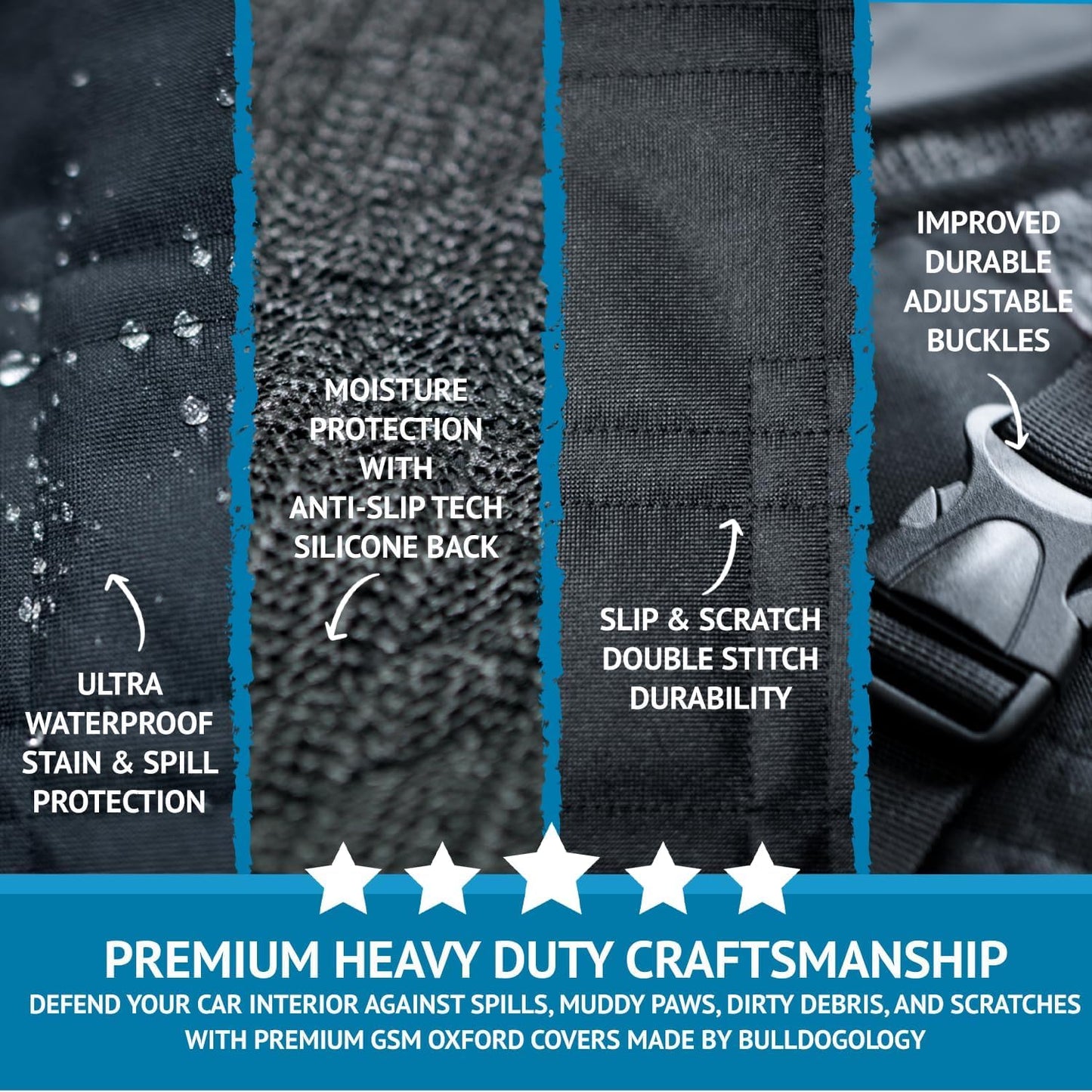 Bulldogology Cargo Liner for SUV - Heavy Duty Pet Trunk Liner Cargo Cover - Waterproof Cargo Cover for Dogs Hair, Muddy Paws - Protector Cargo Mats for Back of SUV (X-Large, Black)