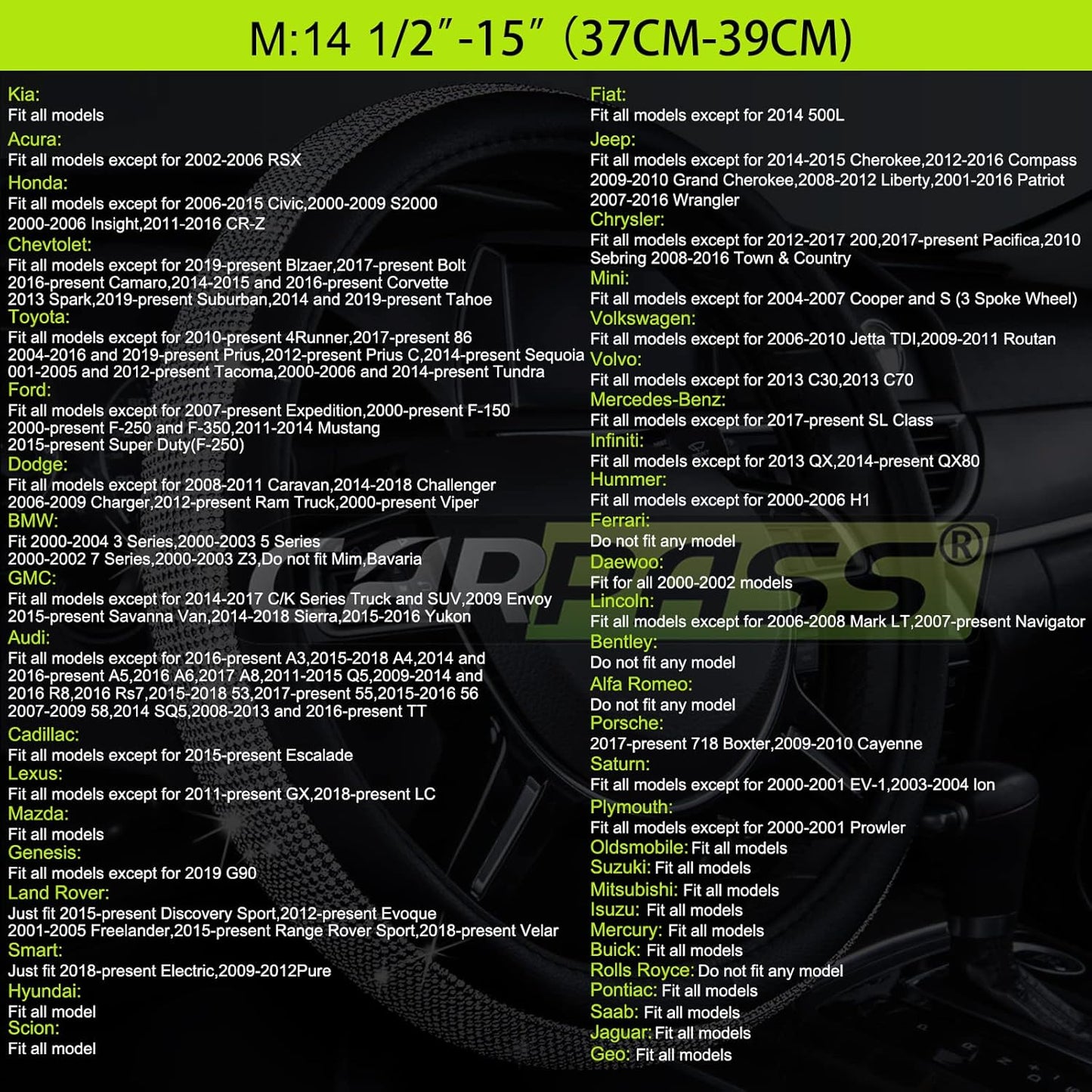 CAR PASS Line Rider Microfiber Leather Sporty Steering Wheel Cover Universal Fits for 95% Truck,SUV,Cars,14.5-15inch Anti-Slip Safety Comfortable Desgin (Black-Red)