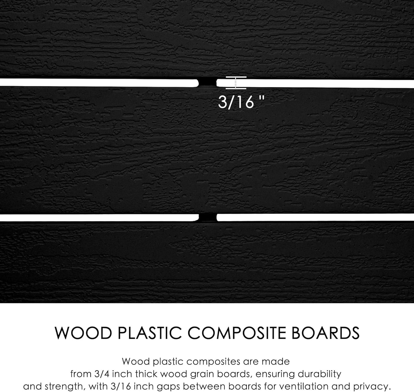 Kozyard 50" W x 48" H Outdoor Privacy Screens Aluminum Post, Air Conditioner Fence Panels, Pool Equipment Enclosure, Trash Can Screens Fence Kit for Outside Backyard Patio (Black/4Panels)