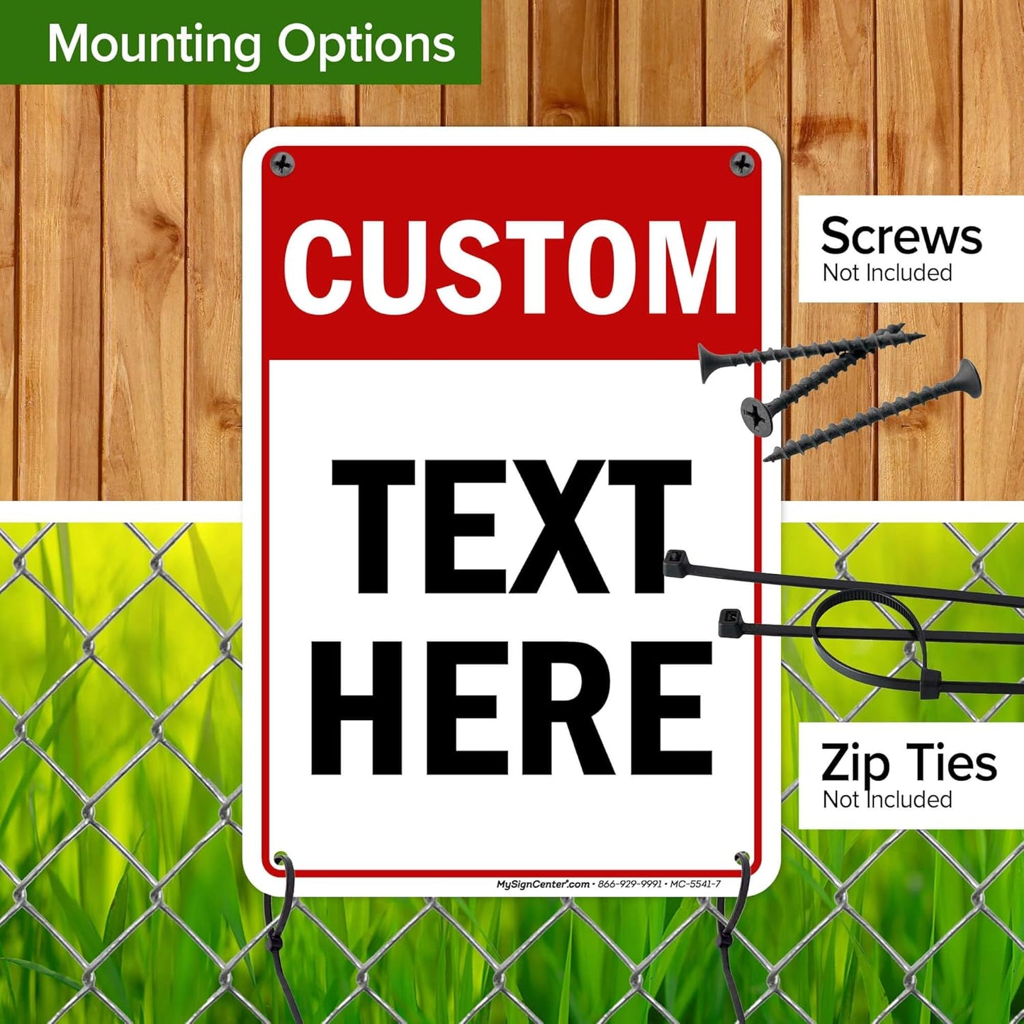 Custom Sign, Custom Sign for Business, Indoor/Outdoor use. 7x10 Inches, Rust Free .040 Aluminum, Fade Resistant, Made in USA by My Sign Center (Header)