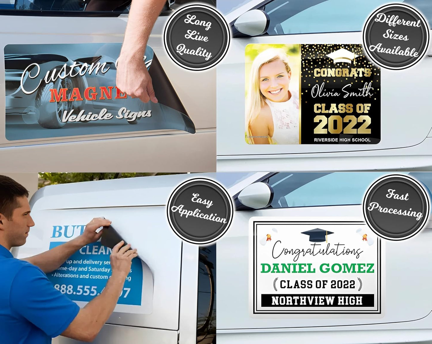 Custom Car Magnet Sign | Personalized Logo for Your Car Van Truck | Advertise Your Business | Large Size |Professionally Printed