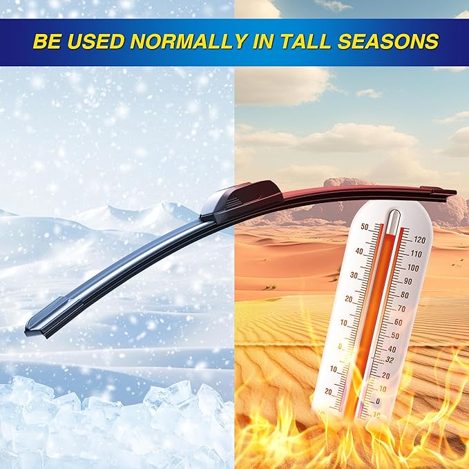 5 PLUS® Silicone Windshield Wiper Blades Replacement for 2017-2010 GMC Terrain / 2017-2010 CHEVY Equinox Wiper Blades(Set of 3),Automotive Replacement Windshield Wiper Blades-24"/17"/13"