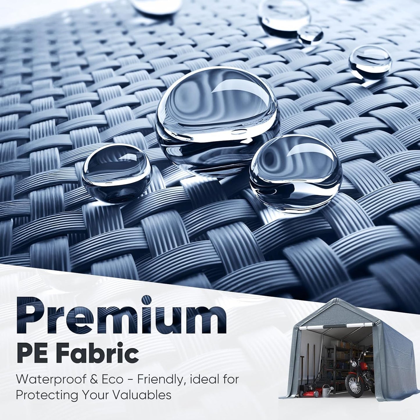 Quictent Heavy Duty 8x10FT Carport Shelter with Roll-Up Mesh Windows & Reinforced Frame, Portable Garage Canopy for Motorcycle Storage, Outdoor Equipment, Patio Furniture Cover - Dark Gray