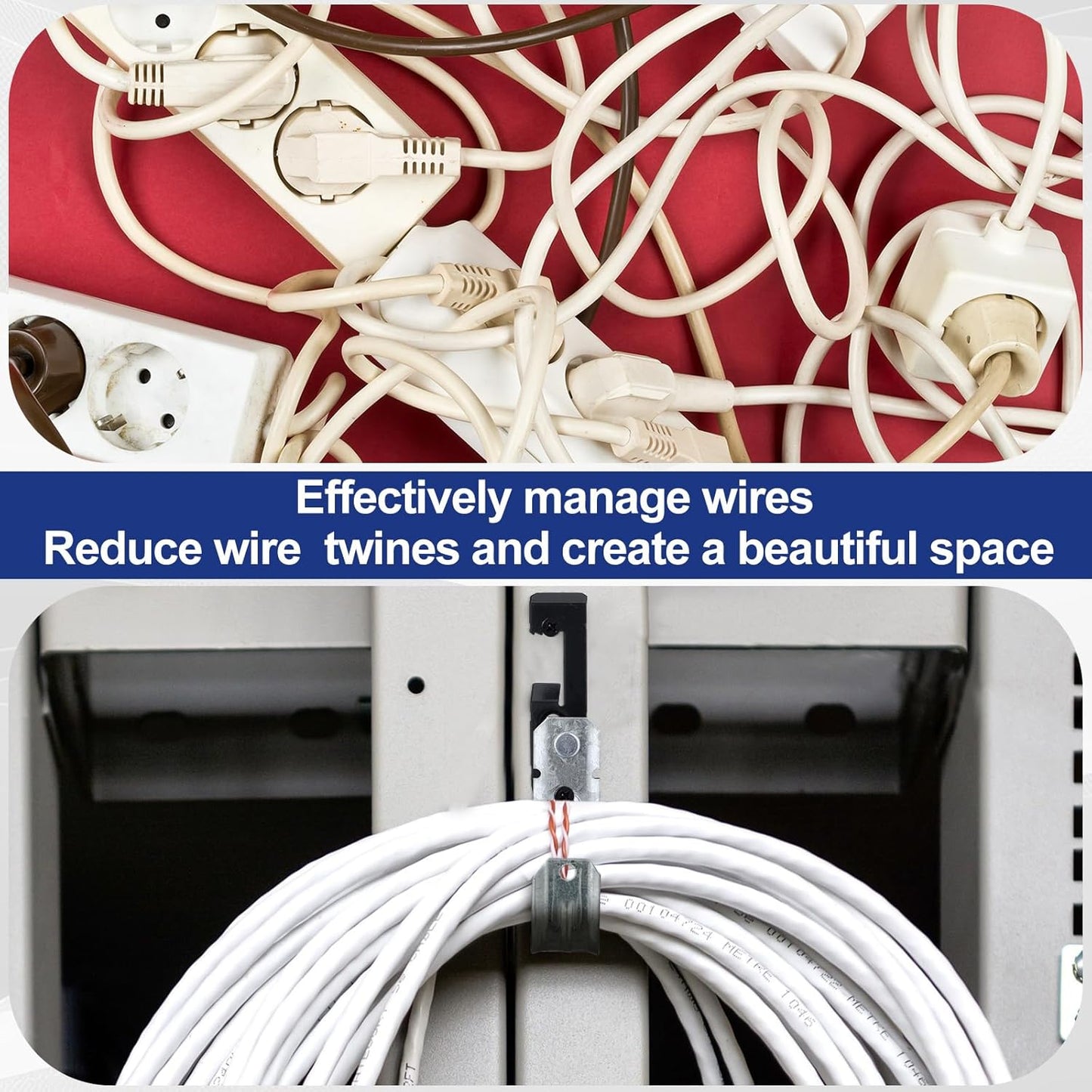 Gisafai 100 Pcs Cable Support J-Hook, 3/4 Inch Metal Garage Hooks for Hanging, Heavy Duty Network for Cable and Wire Management Wall Attaching J Utility, G60 Galvanized Steel, Silver