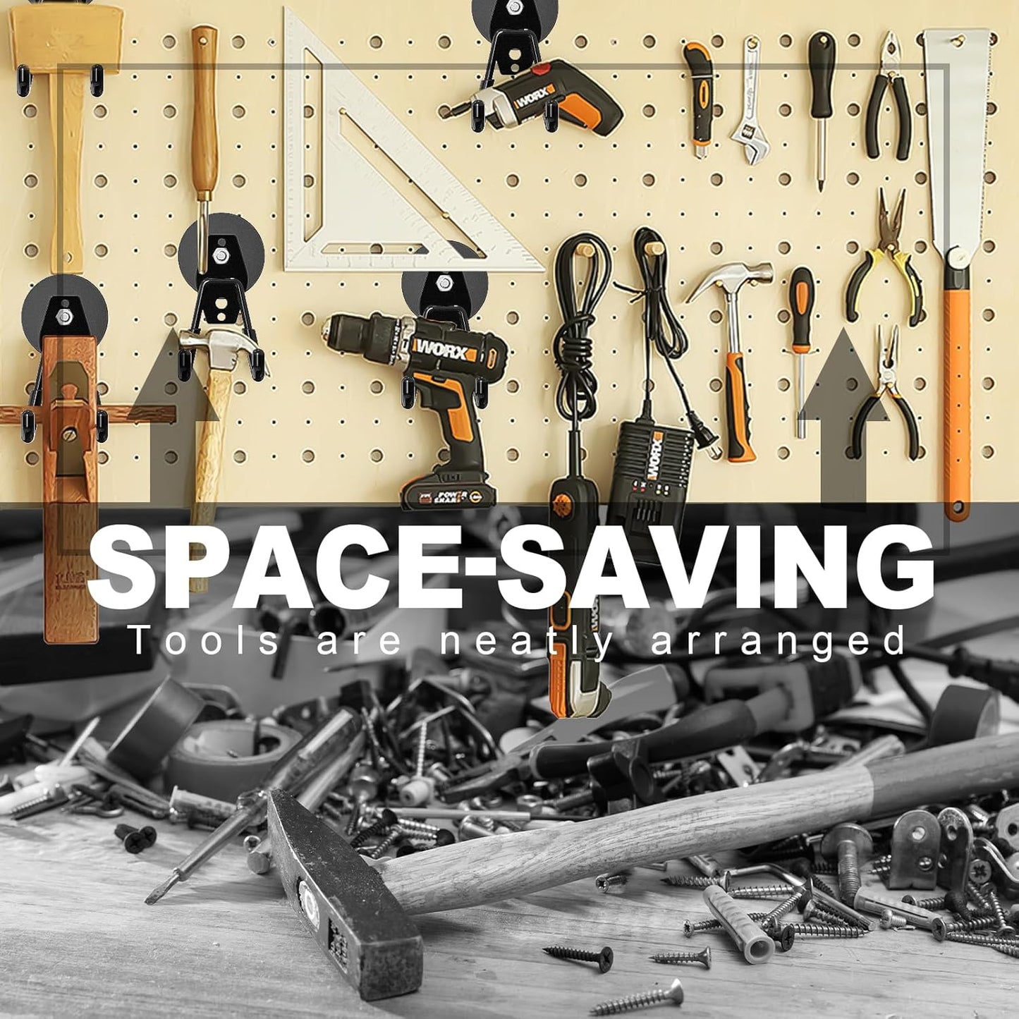 2-Pack Large Heavy-Duty Magnetic Garage Hooks - Strong Magnetic Tool and Utility Hooks with Anti-Scratch Rubber Coating - Ideal for Garage, Workshop, Tool Cart, and Outdoor Storage