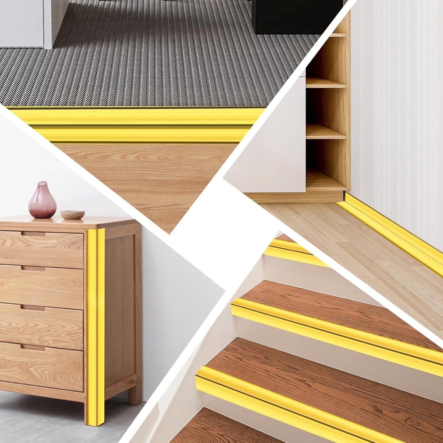 Wall Corner Protector Moulding Trim Peel and Stick Wall Corner Guards Trim Flexible Self Adhesive Edge Protector Moulding, 0.8 in x 10 Ft, Gold