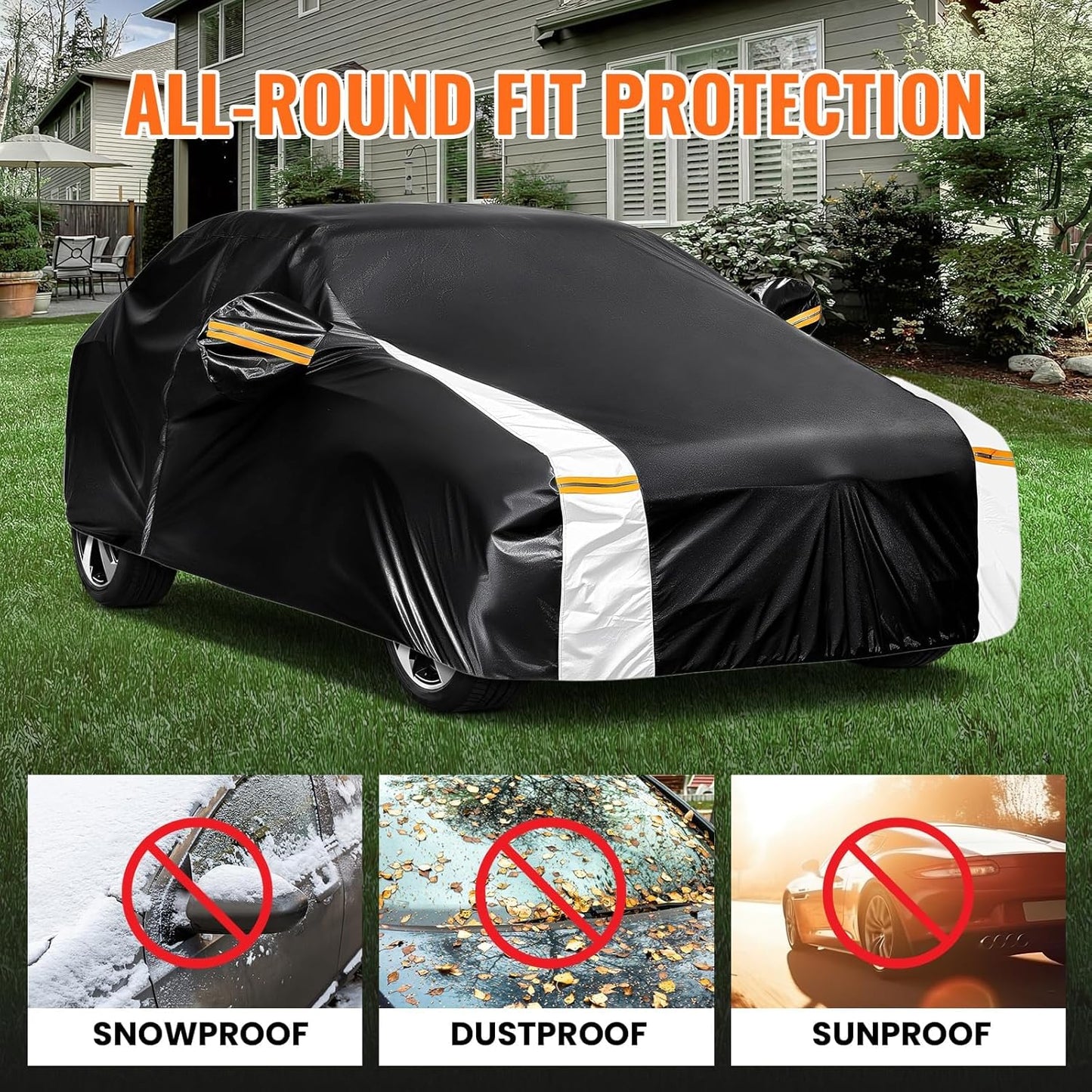 Mercedes Benz GLE Car Cover 100% Waterproof All Weather, Gift with Towel, 10 Layers SUV Car Cover Custom Fit 2015-2025 GLE 350/450/580, 63/53AMG, Outdoor Cover Rain Sun UV Protect with Door Zipper.