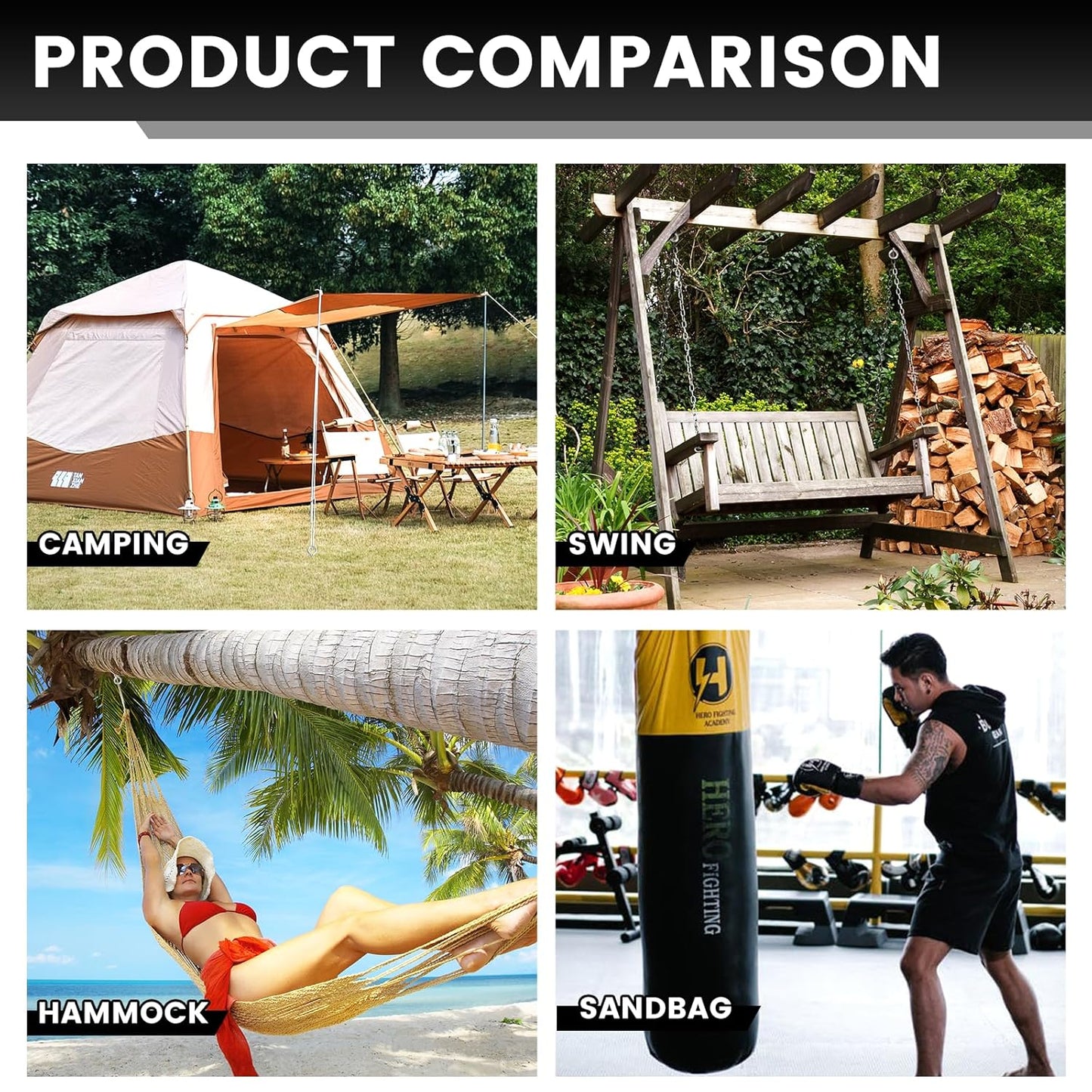 2Pcs Self Tapping Eyelet Screw Eye Bolt,4 Inch Heavy Duty Screw Eyes Hooks ,M8 Wooden Large Screw Eye Hook,Load Capacity 500 Lbs for Hammock ,Yoga,Heavy Indoor Outdoor Uses (2, M8-4 INCH)