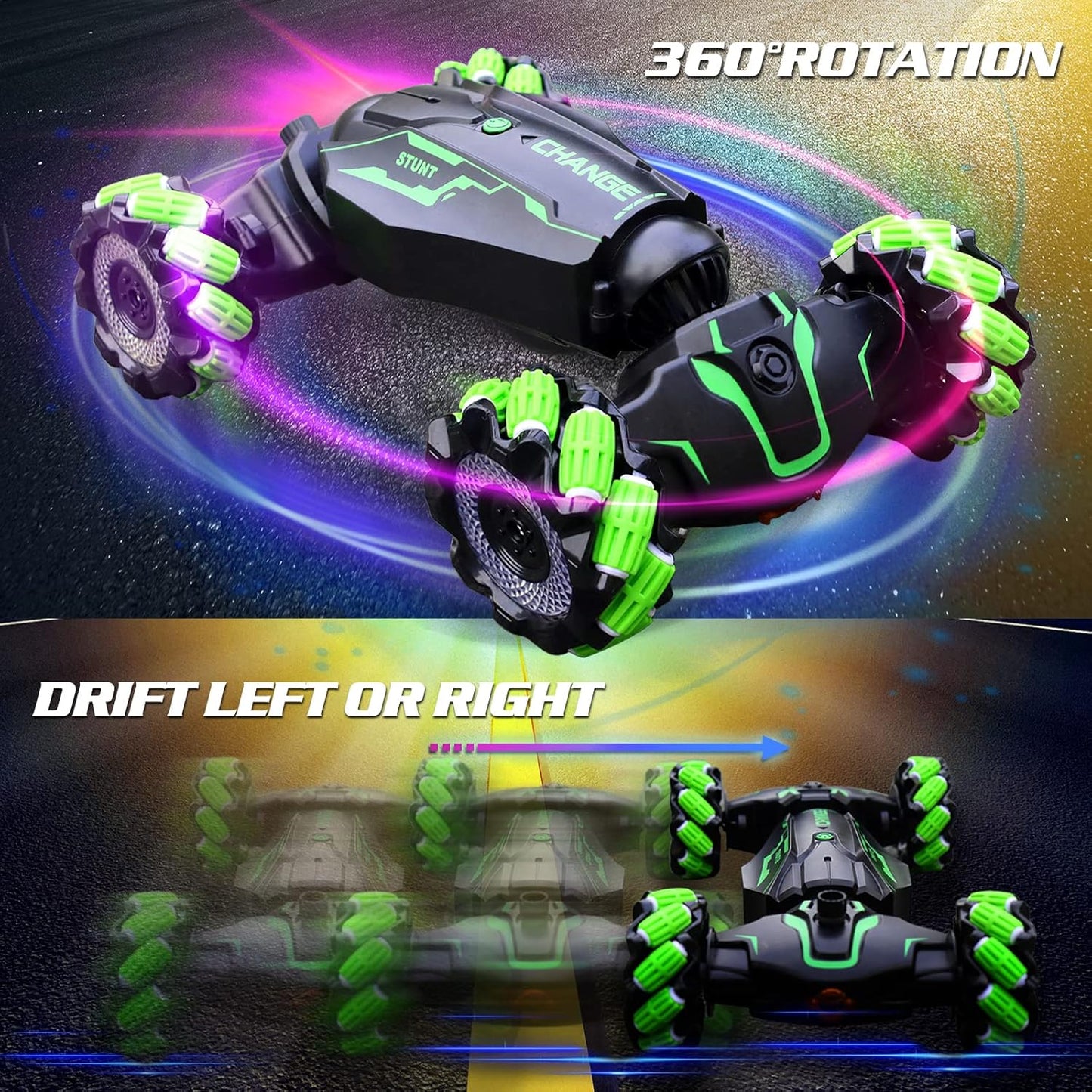 LiJiaHPK Gesture Control RC Car with Fog Spray 360° Stunt Flips & LED Lights Remote Control Toy for Kids Ages 5-7 STEM Learning Gift for Boys Girls