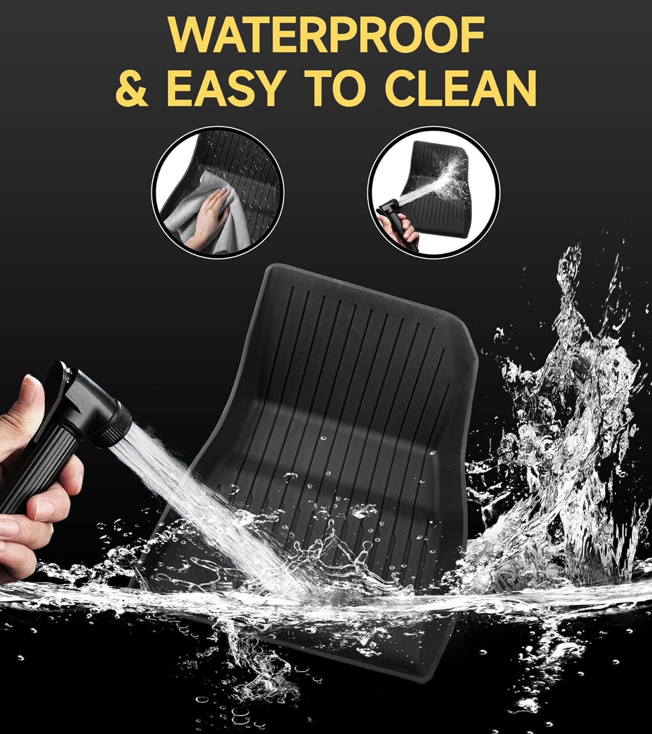 Floor Mats for 2024-2025 Tesla Model 3 Highland, Full Set All-Weather TPE Waterproof Cargo Liners, Non-Slip Front and Rear Trunk Mats, Set of 6