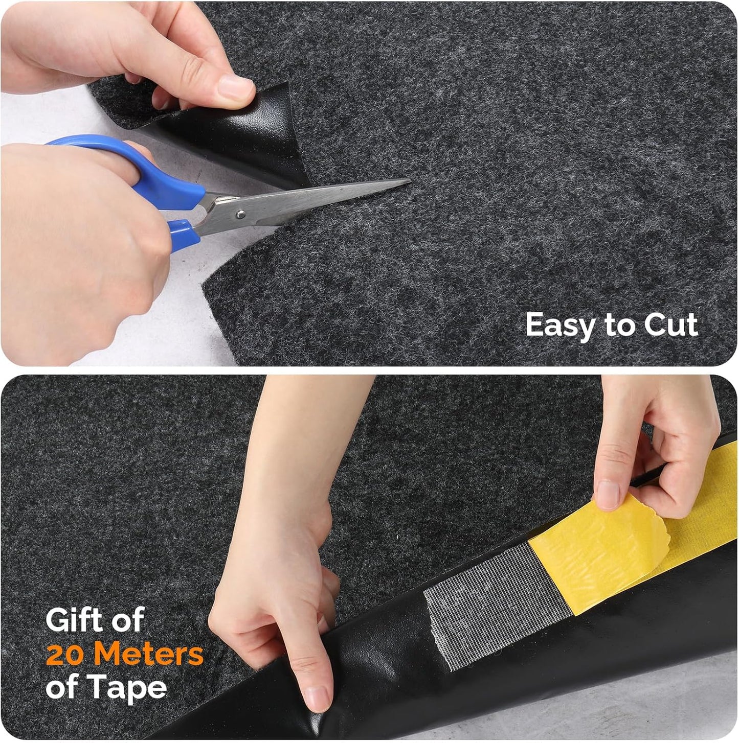 TUFFIOM 22' x 8' Oil Spill Mat with Tape,Garage Floor Mat for Under Car,Oil Absorbent Mat for Garage Waterproof,Oil Drip Change Parking Mat for Driveway,Reusable,Washable