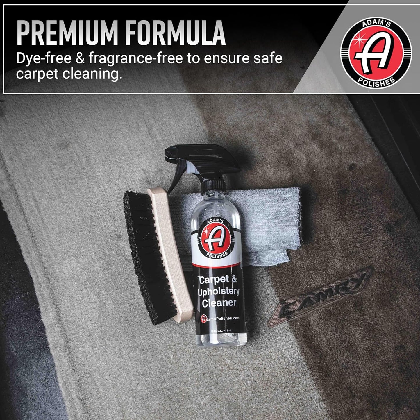 Adam's Polishes Carpet & Upholstery Cleaner - Powerful Car Carpet Cleaner for Auto Detailing, Fabric Interior Solution, Stain Remover Spray for Seat, Floor Mats (128 fl. oz (Gallon))