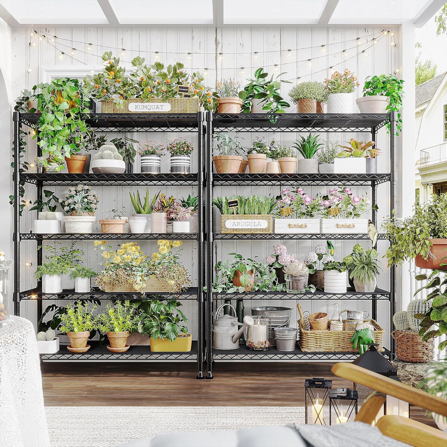 REIBII 5-Tier Wire Shelving Rack Storage Shelves Metal Shelves,1020 LBS Adjustable Heavy Duty Metal Shelving Units and Storage for Garage Pantry Bathroom 29" W X 14" D X 63" H