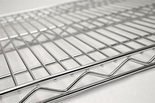 Omega Stainless Steel Shelves, 21" Deep x 24" Wide x 34" High 3 Tier Heavy Duty Wire Shelving Unit for Kitchen Garage Office Restaurant Warehouse 800-lb Per Shelf Weight Capacity