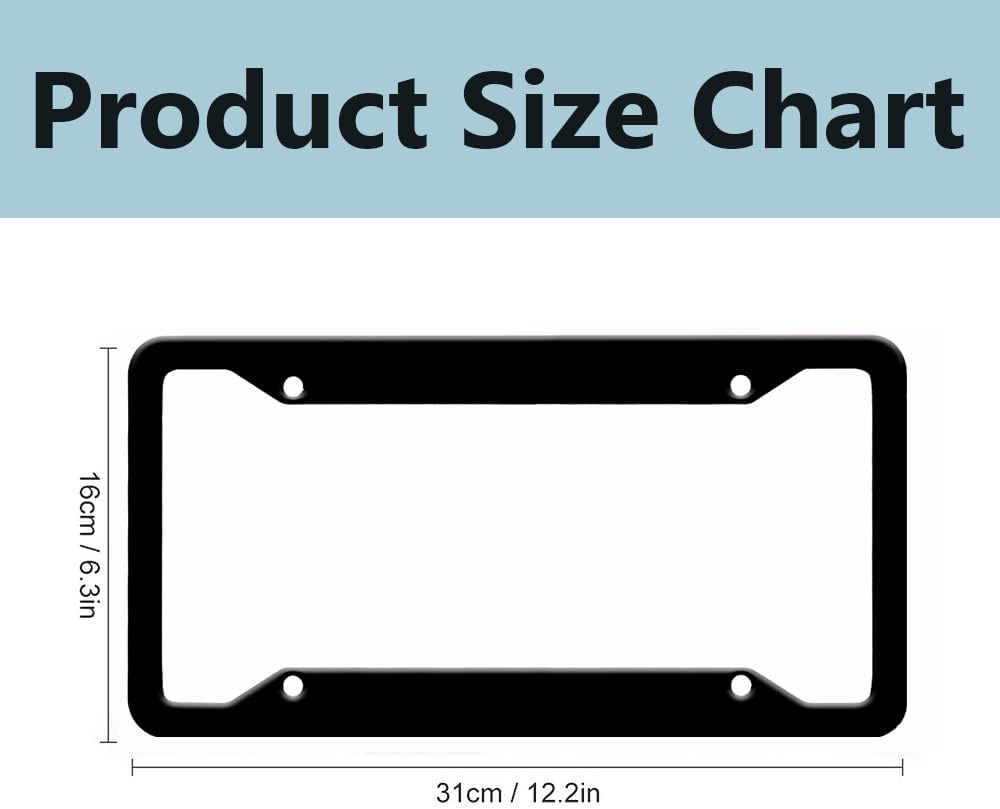 Personalized License Plate Frames Custom License Plate Holder 4 Holes Text Customizable Design Black Metal Chrome Car Tag Sign Funny Gift for Men Women Front or Back of Car Truck 6.3"x12.2"